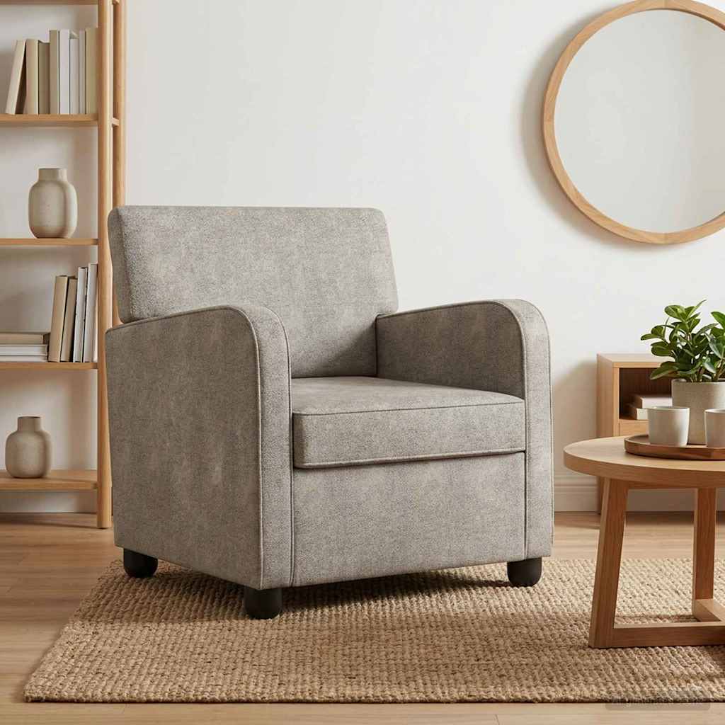 Lænestol Lysegrå Faux Suede Læder