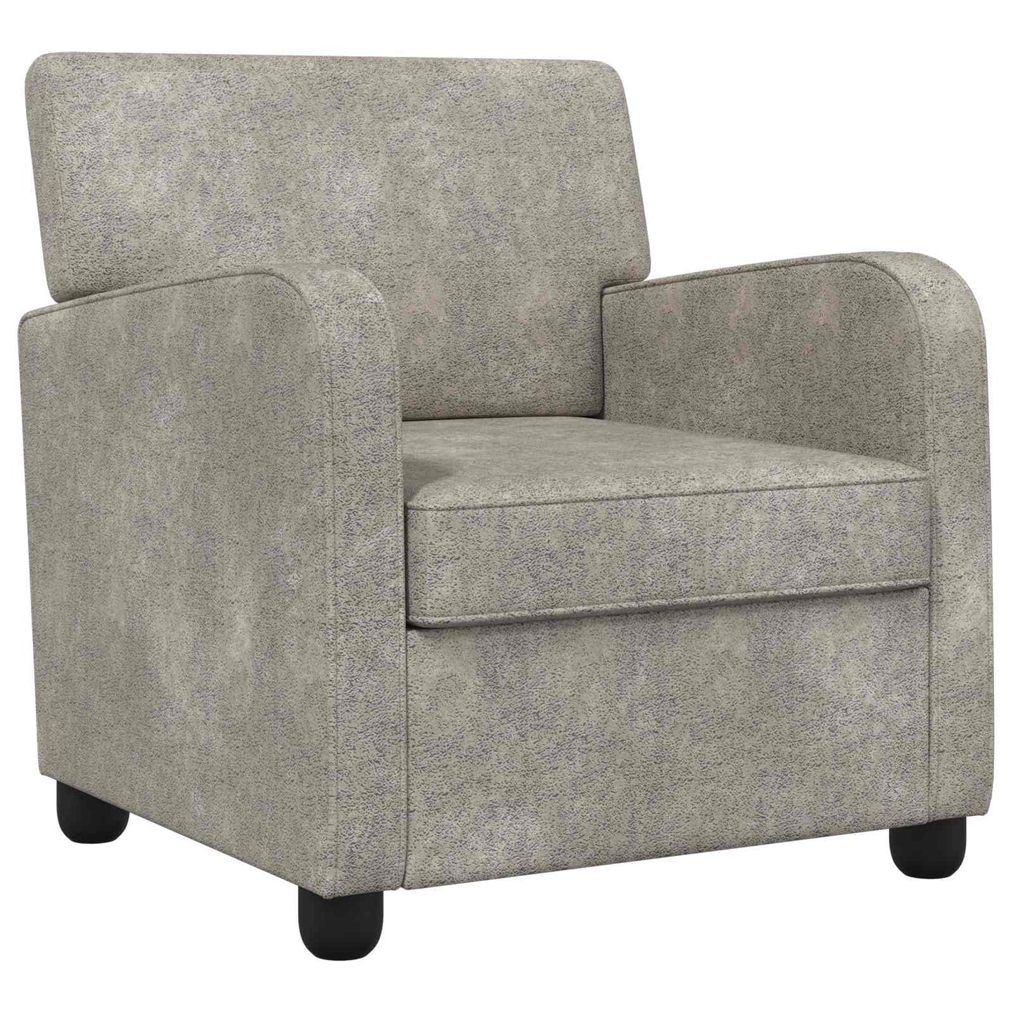 Lænestol Lysegrå Faux Suede Læder