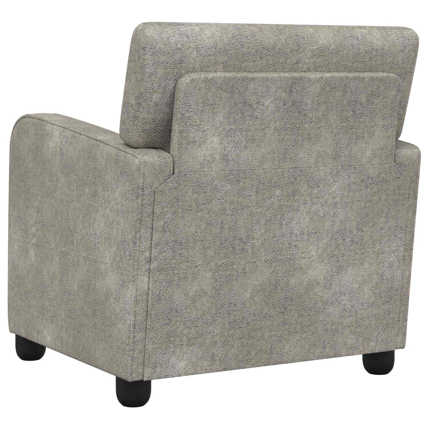 Lænestol Lysegrå Faux Suede Læder