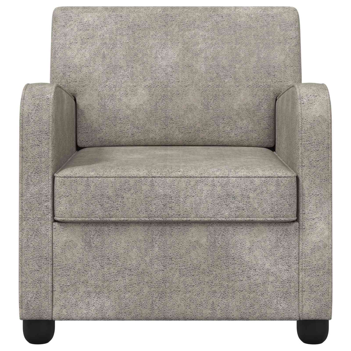 Lænestol Lysegrå Faux Suede Læder