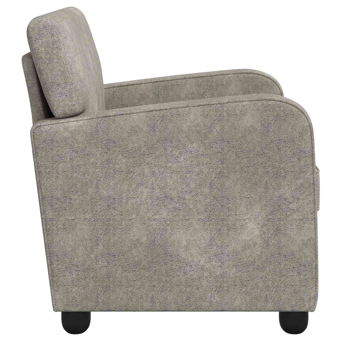 Lænestol Lysegrå Faux Suede Læder