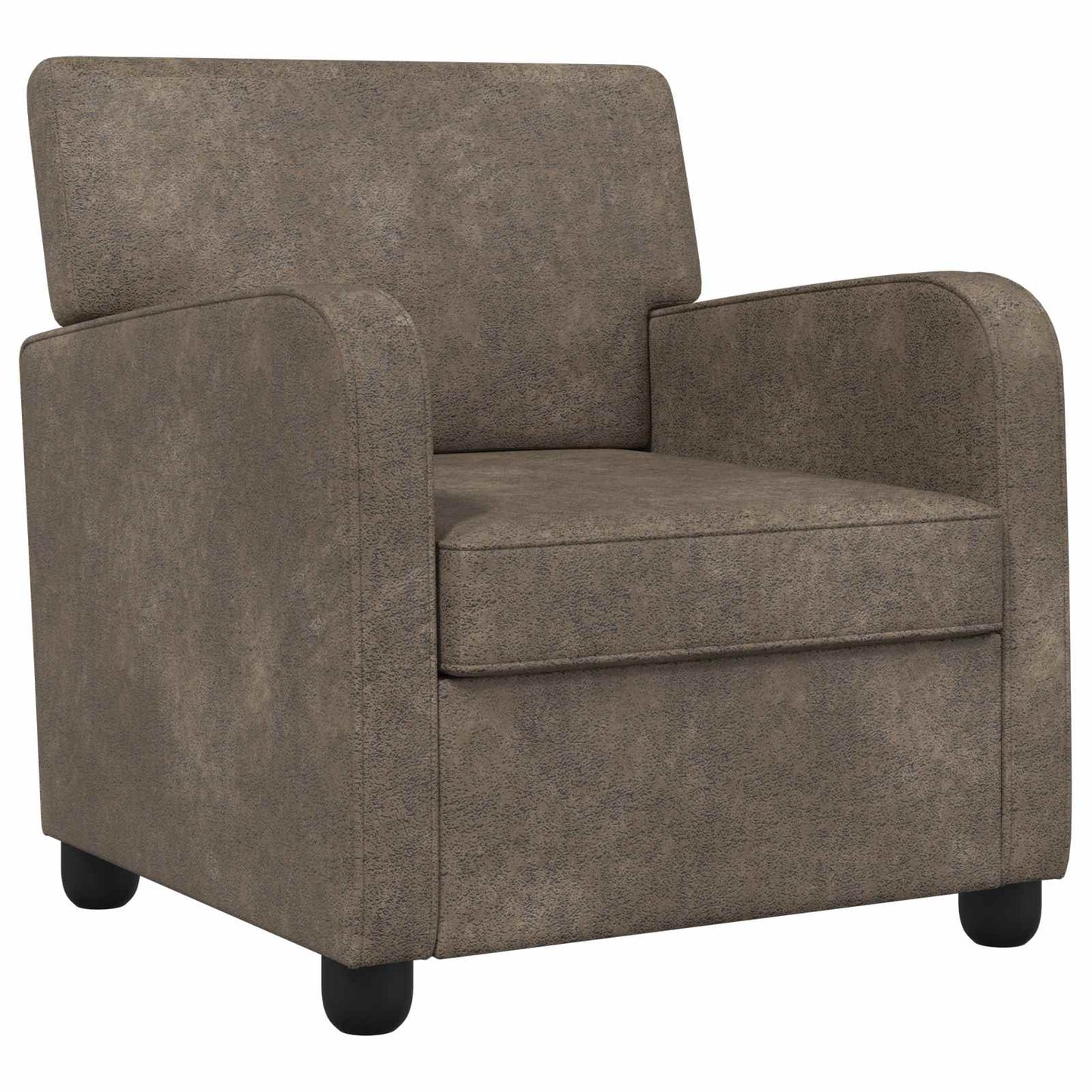 Lænestol Mørkegrå Faux Suede Læder