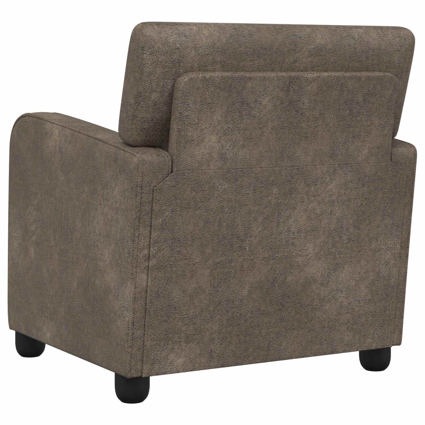 Lænestol Mørkegrå Faux Suede Læder