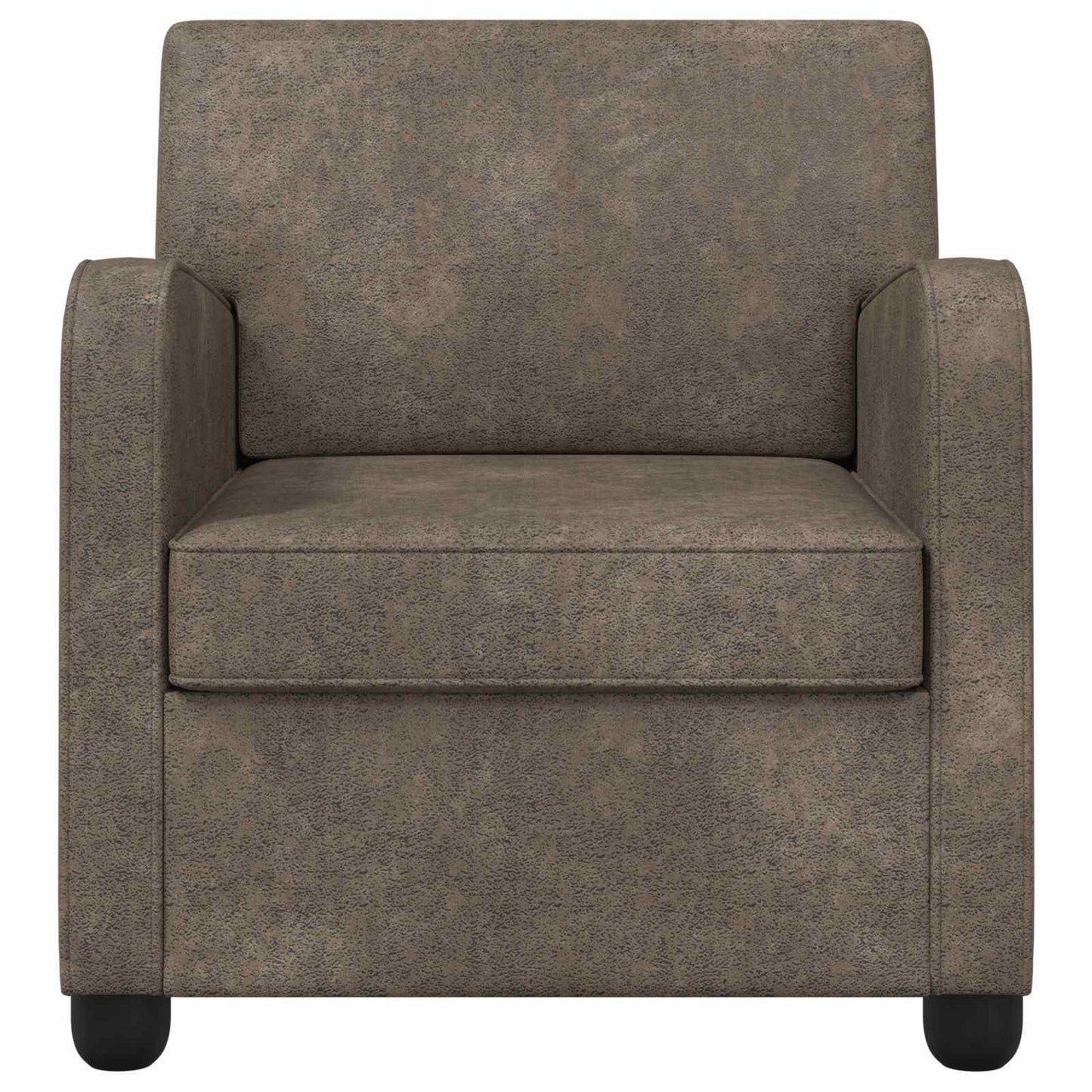 Lænestol Mørkegrå Faux Suede Læder
