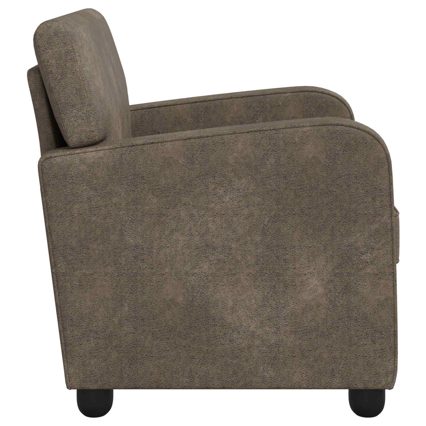Lænestol Mørkegrå Faux Suede Læder