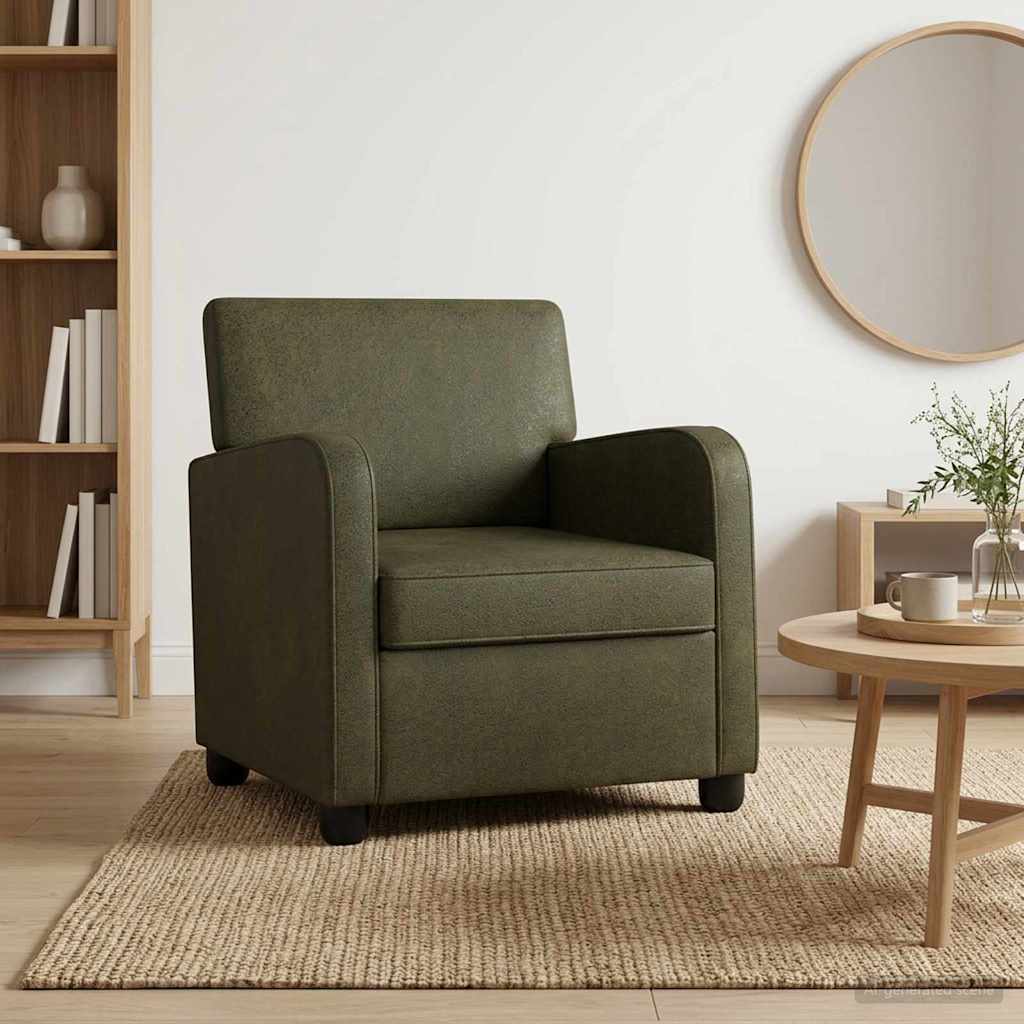 Lænestol Army Grøn Faux Suede Læder