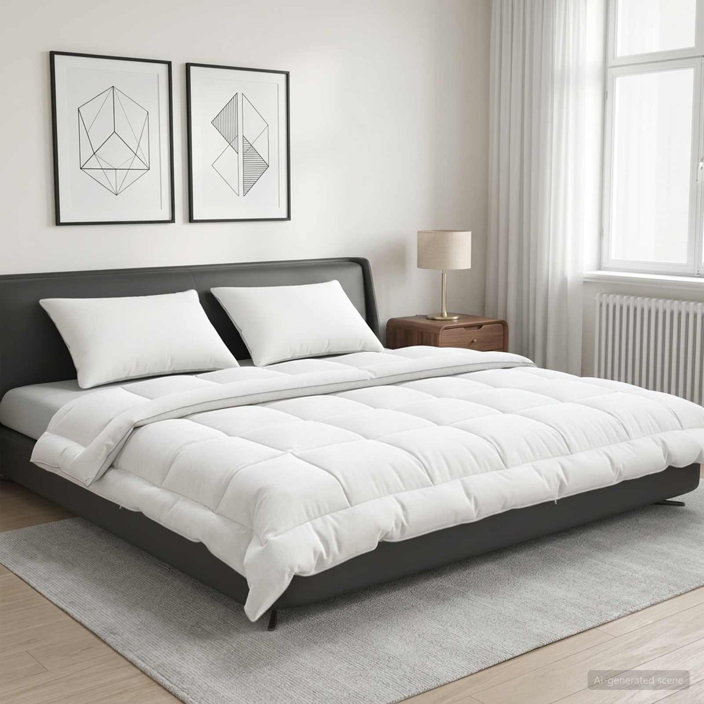 Dyne TRIER 220x240 cm Sommer 140 GSM 100% australsk uld Hvid