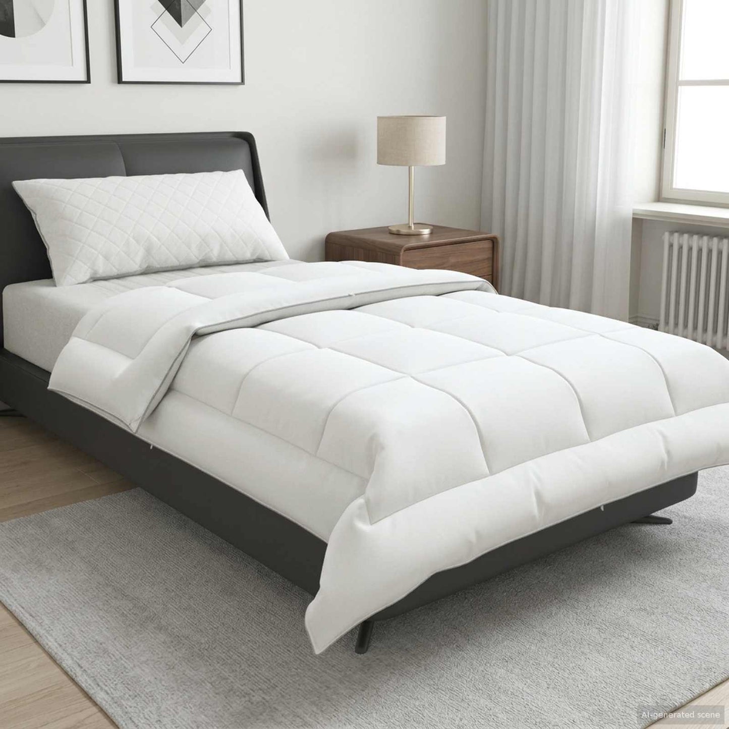 Dyne 135x220 cm Sommer 200 GSM Australsk Uld Hvid Hypoallergen