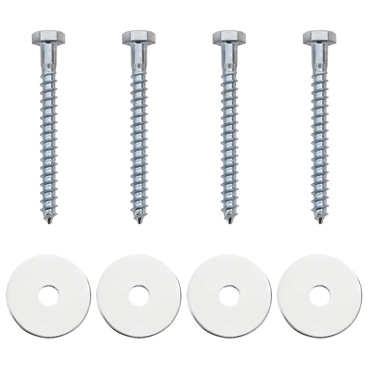 Jordanker 4 pcs Sølv Ø10 x 60 cm Galvaniseret metal