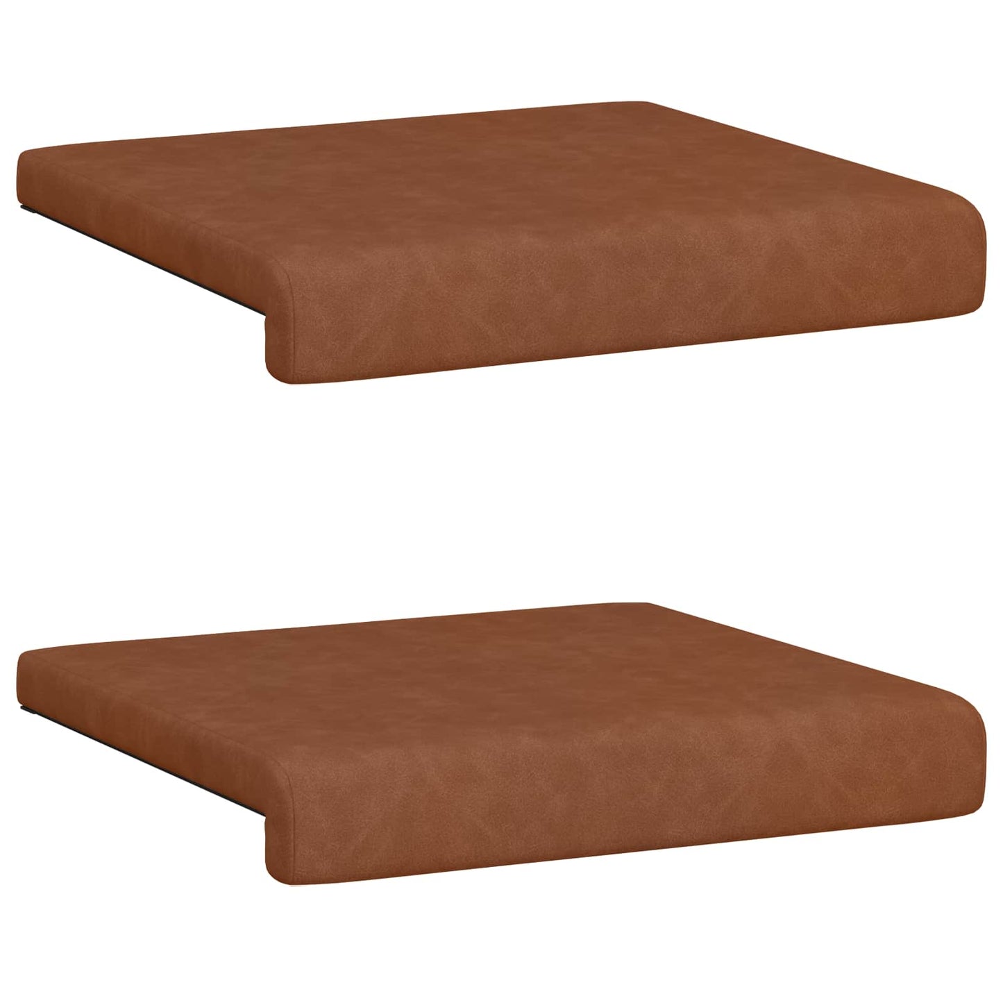 Bænkpude 2 stk. Kunstlæder Brun Dybde 35 cm