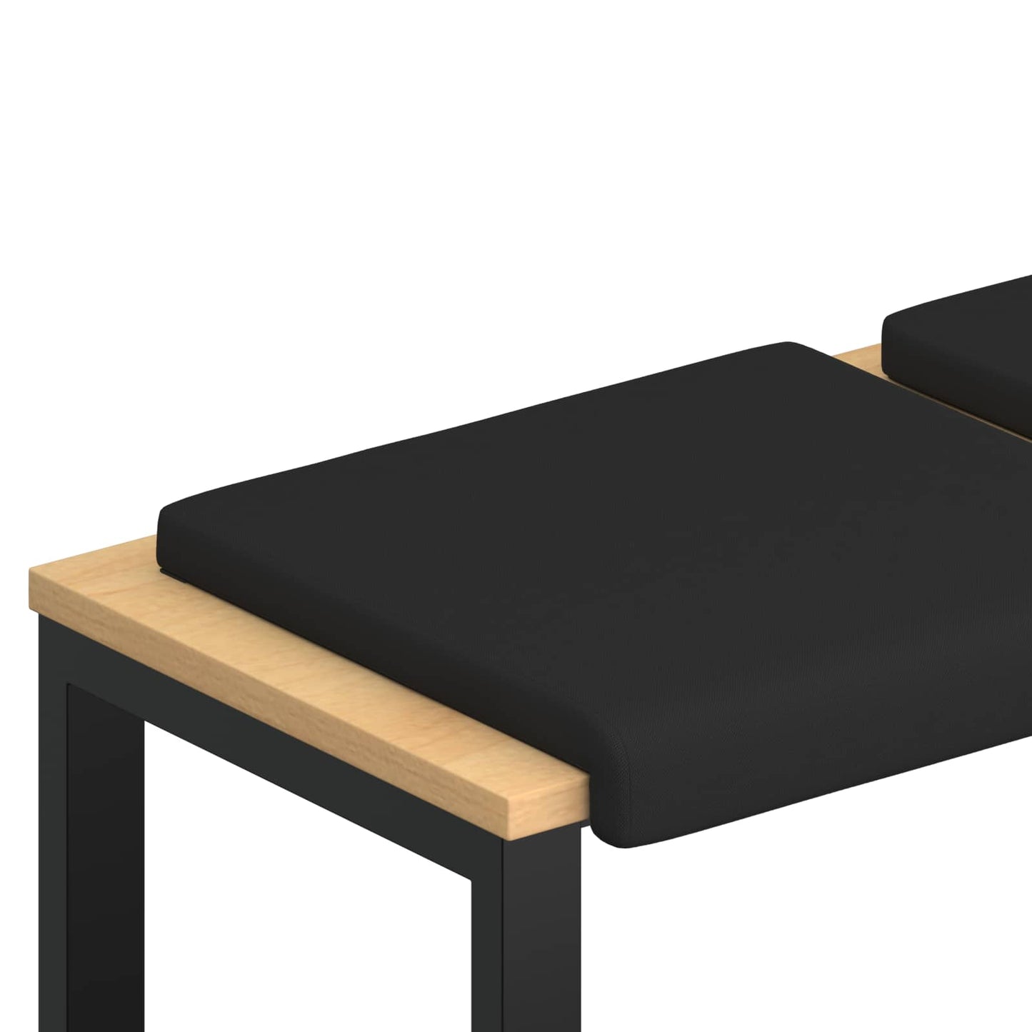 Bænkpude 2 stk. Textureret Velour Sort Dybde 35 cm