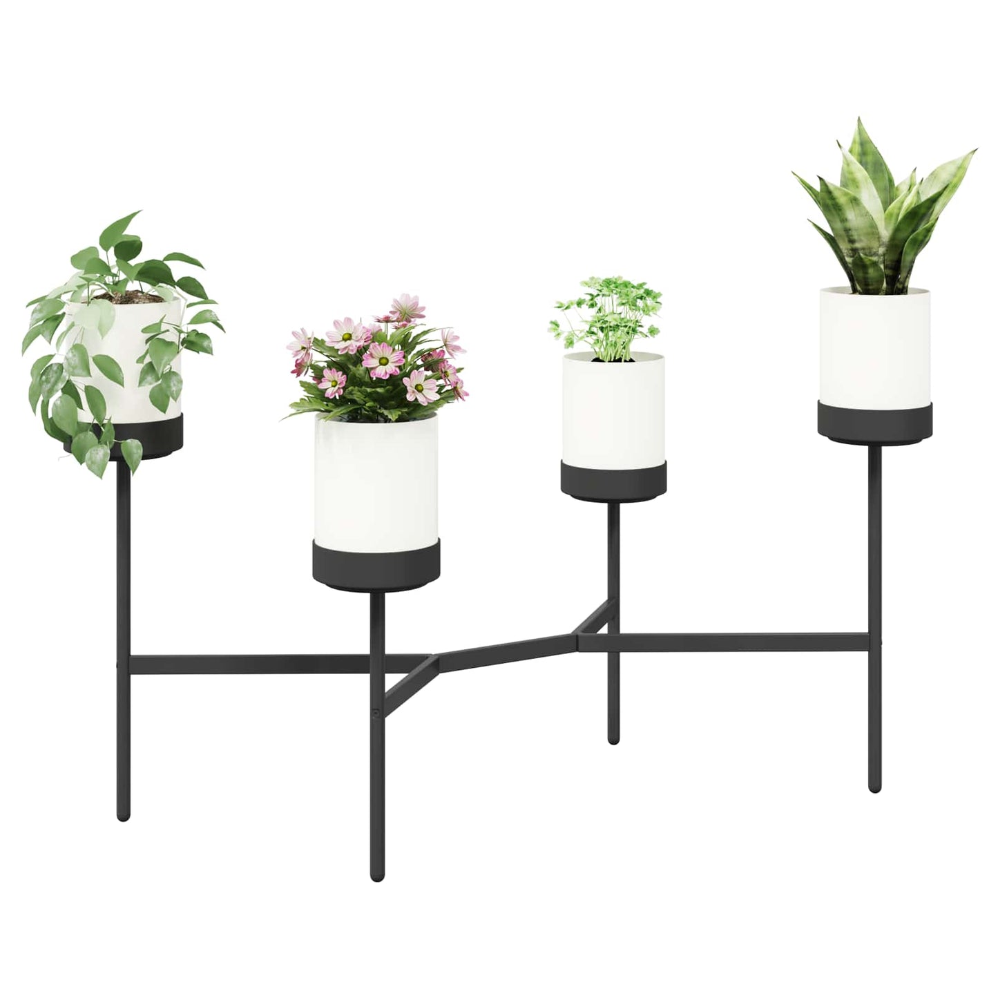 Blomst Stativ Hvid 125 x 55 x 81 cm PP og stål