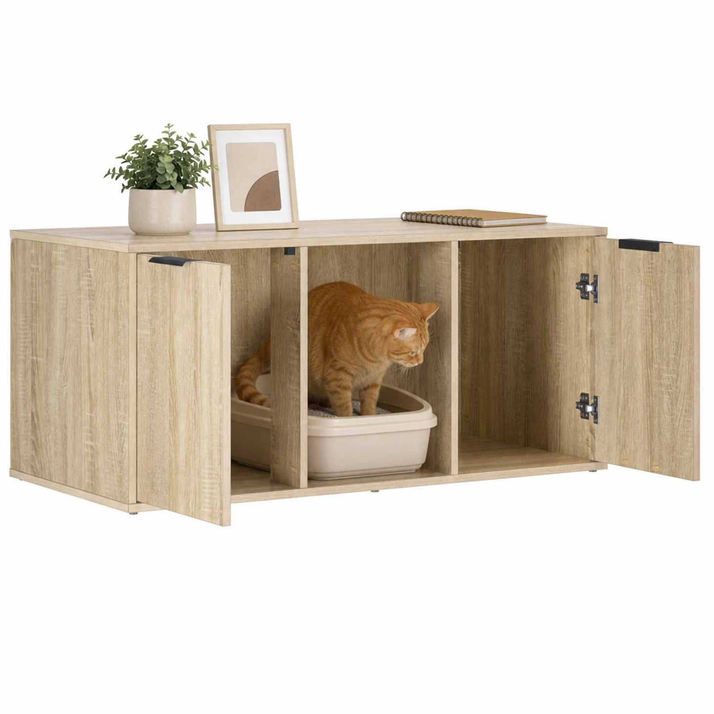Kattebur møbel Sonoma-eg 100 x 49 x 45 cm Konstrueret træ