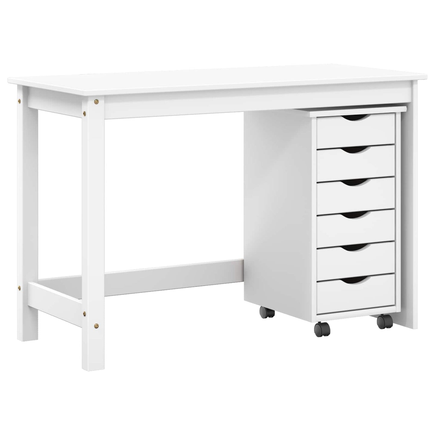 Skrivebord og rullevognsæt MOSS 2 pcs Hvid