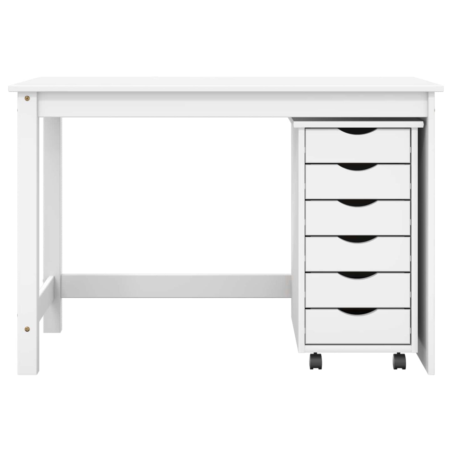 Skrivebord og rullevognsæt MOSS 2 pcs Hvid