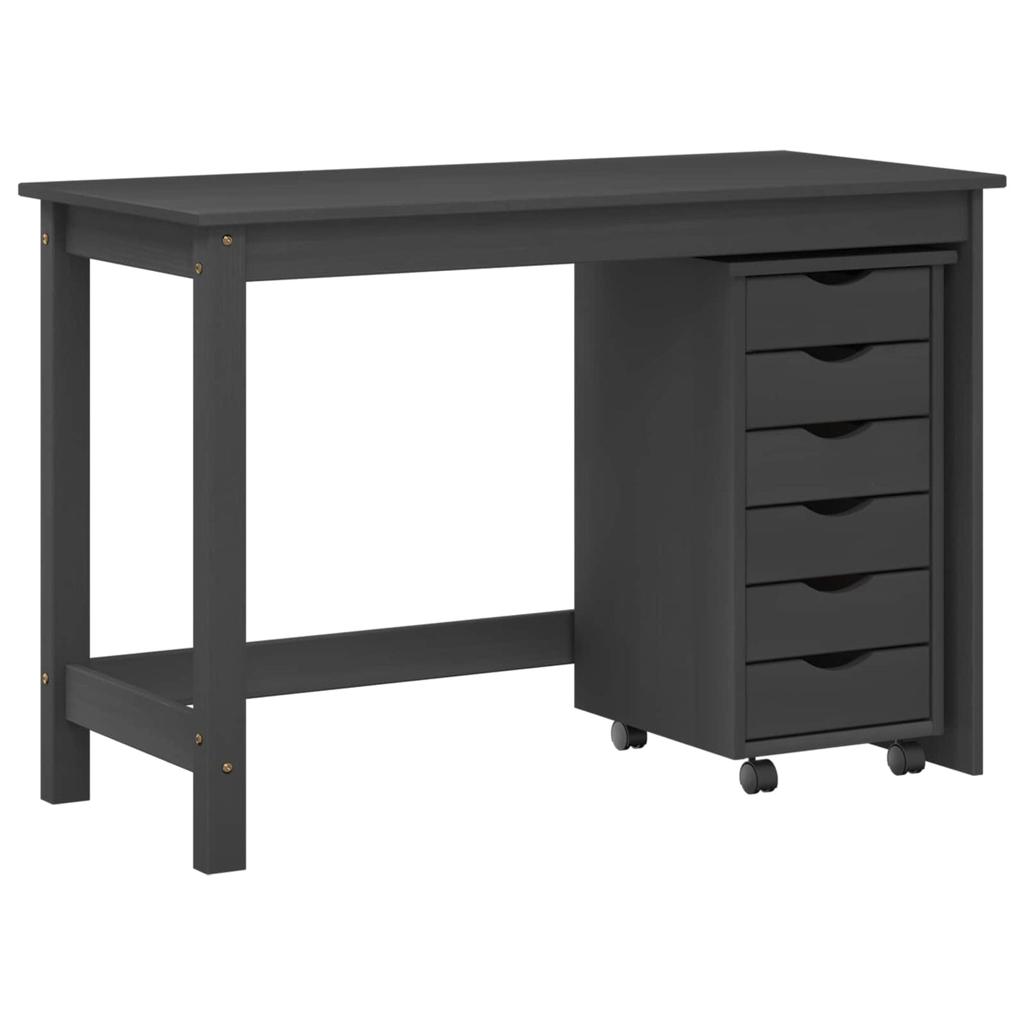Skrivebord og rullevognsæt MOSS 2 pcs Grå