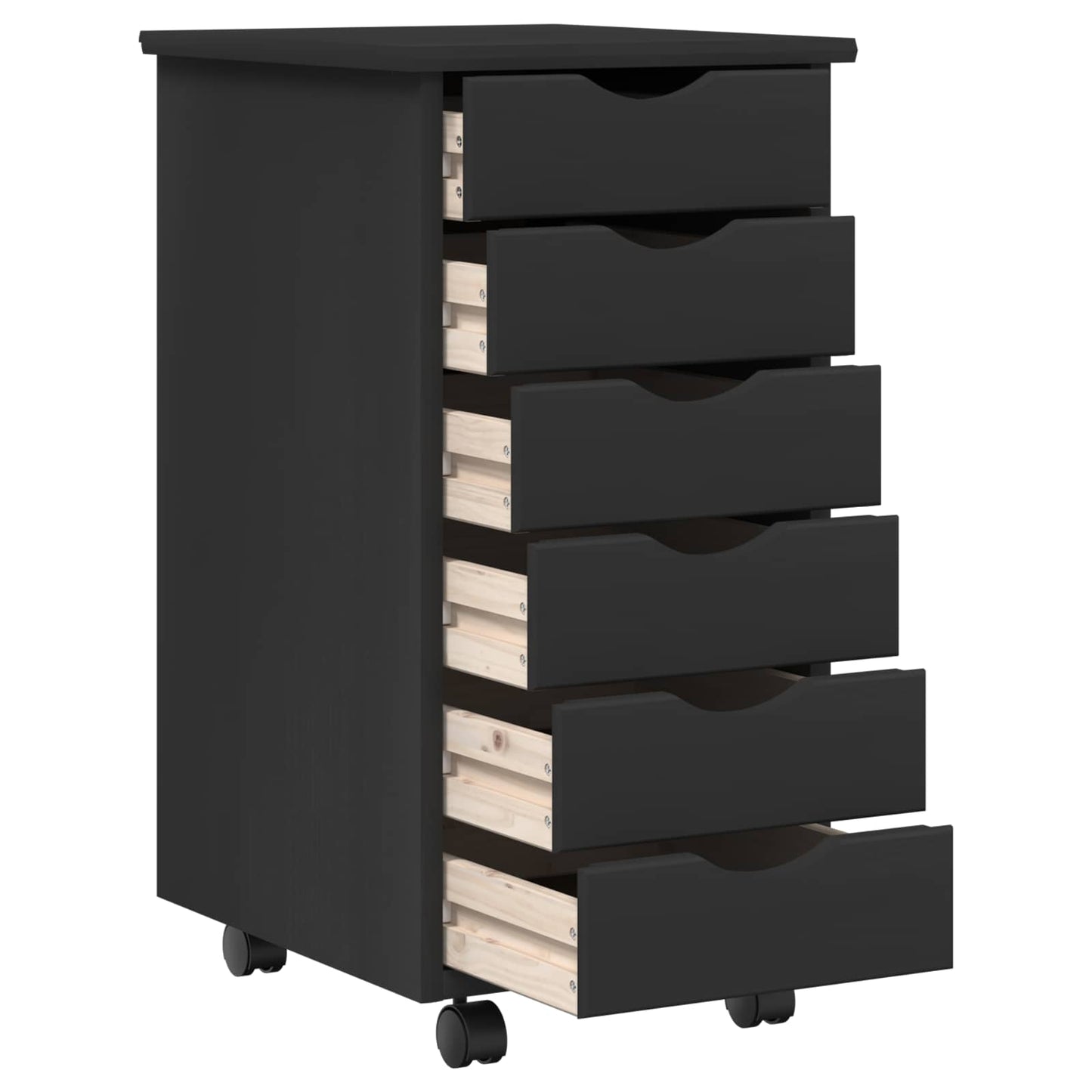 Skrivebord og rullevognsæt MOSS 2 pcs Sort