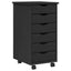 Skrivebord og rullevognsæt MOSS 2 pcs Sort