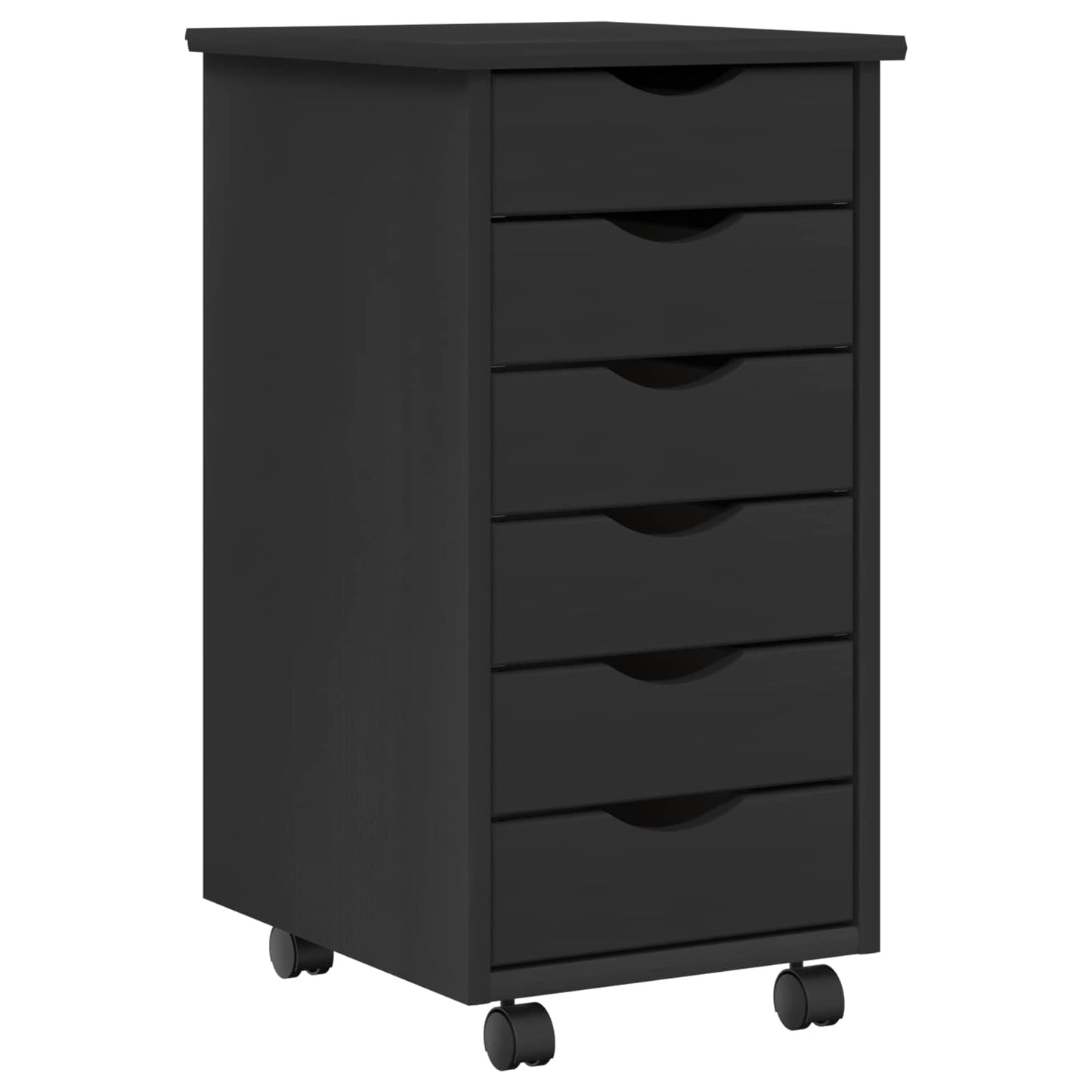 Skrivebord og rullevognsæt MOSS 2 pcs Sort