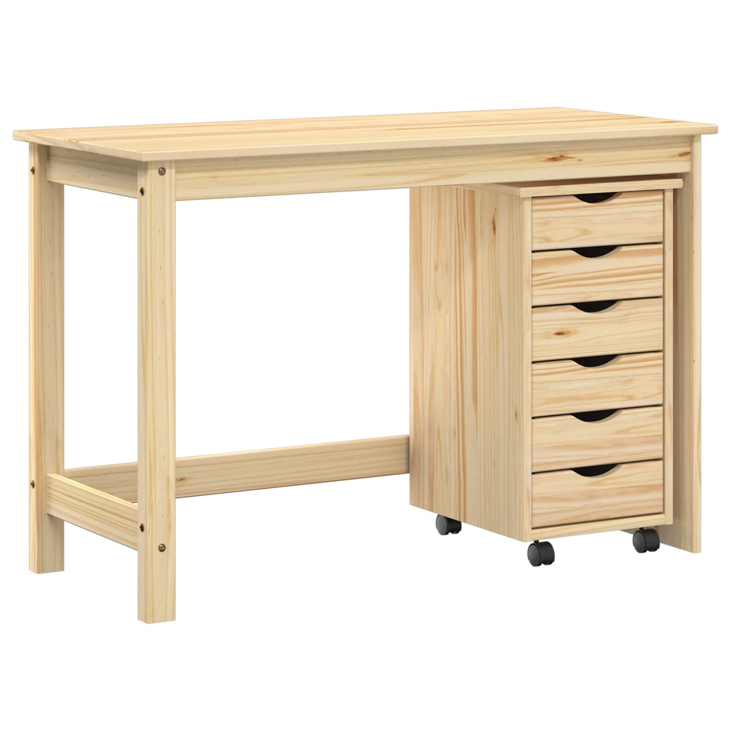 Skrivebord og rullevognsæt MOSS 2 pcs Brun