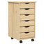 Skrivebord og rullevognsæt MOSS 2 pcs Brun