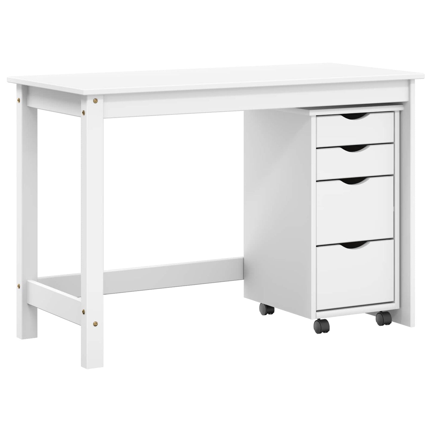 Skrivebord og rullevognsæt MOSS 2 pcs Hvid