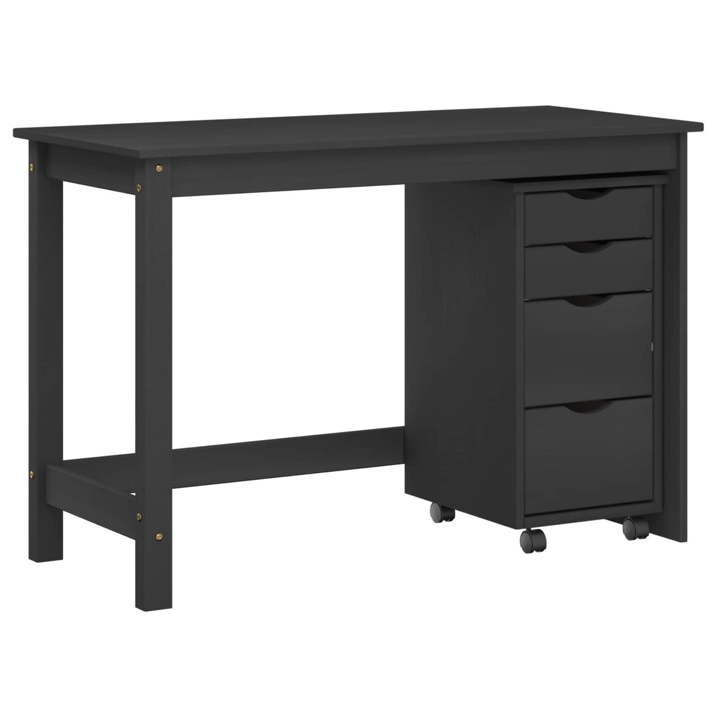 Skrivebord og rullevognsæt MOSS 2 pcs Sort