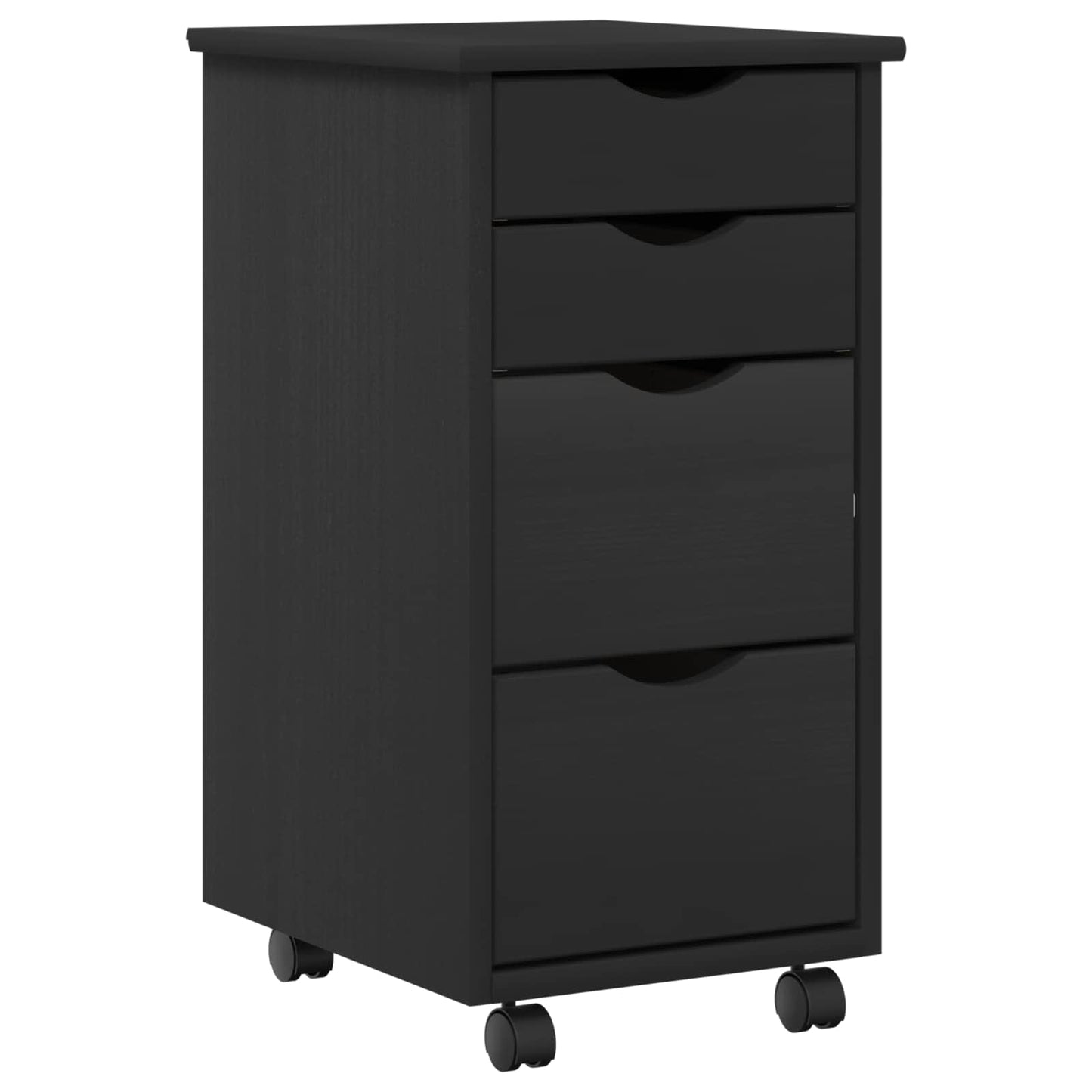 Skrivebord og rullevognsæt MOSS 2 pcs Sort