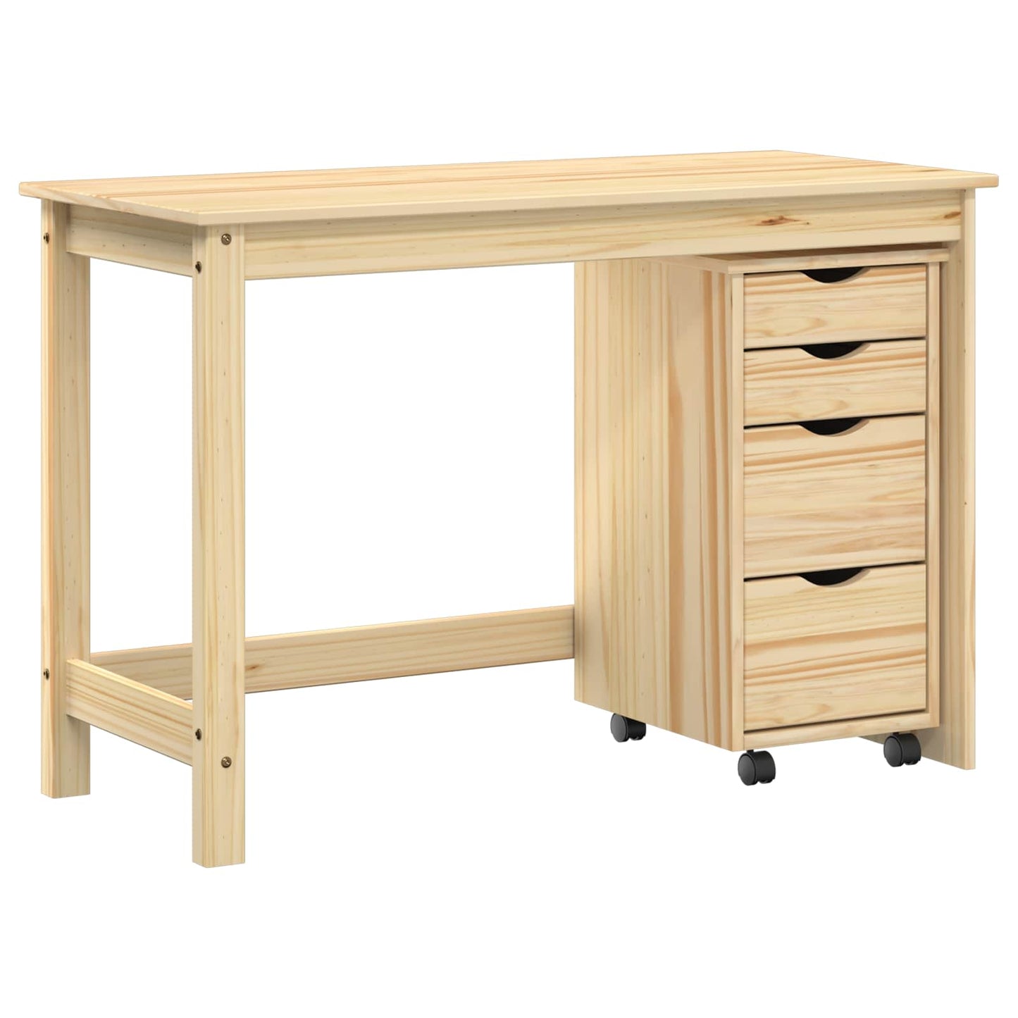 Skrivebord og rullevognsæt MOSS 2 pcs Brun