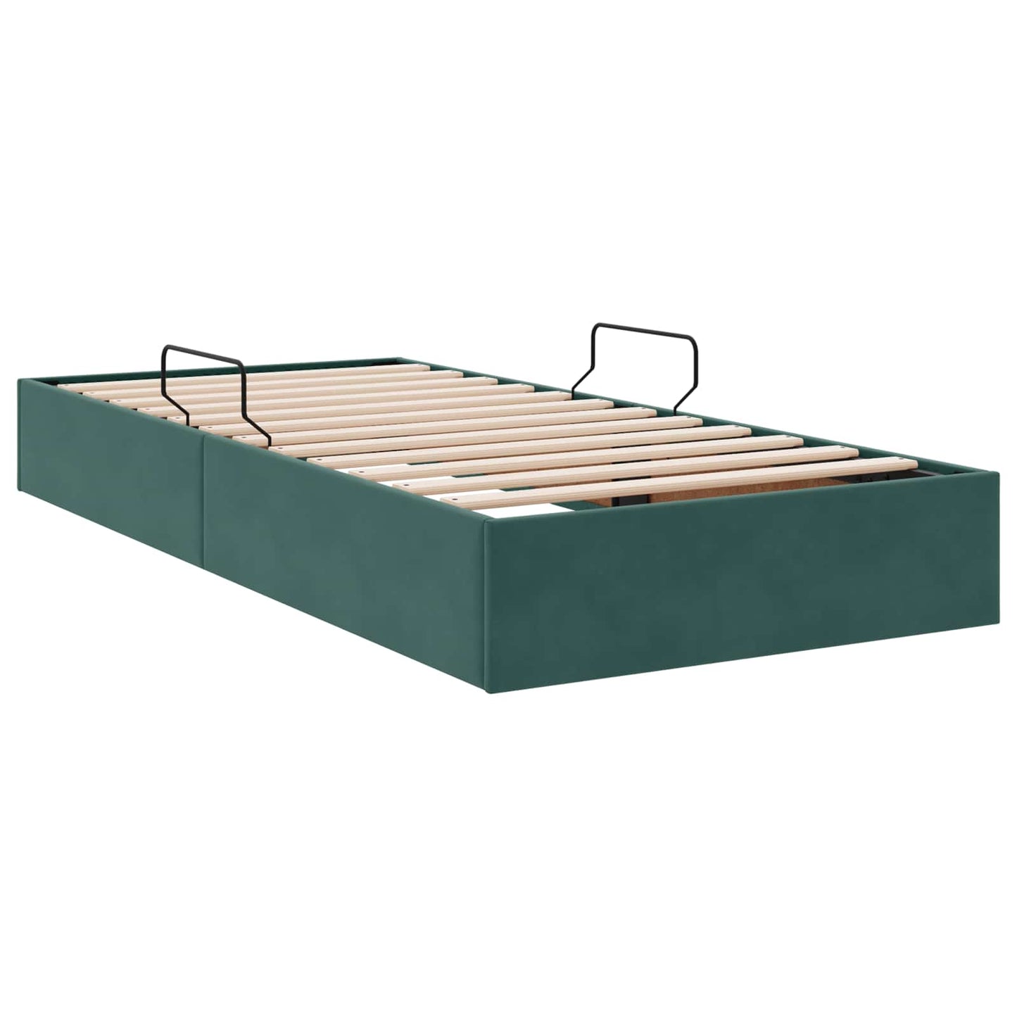 Ottoman Sengestel med opbevaring Mørkegrøn 90 x 190 cm Fløjl