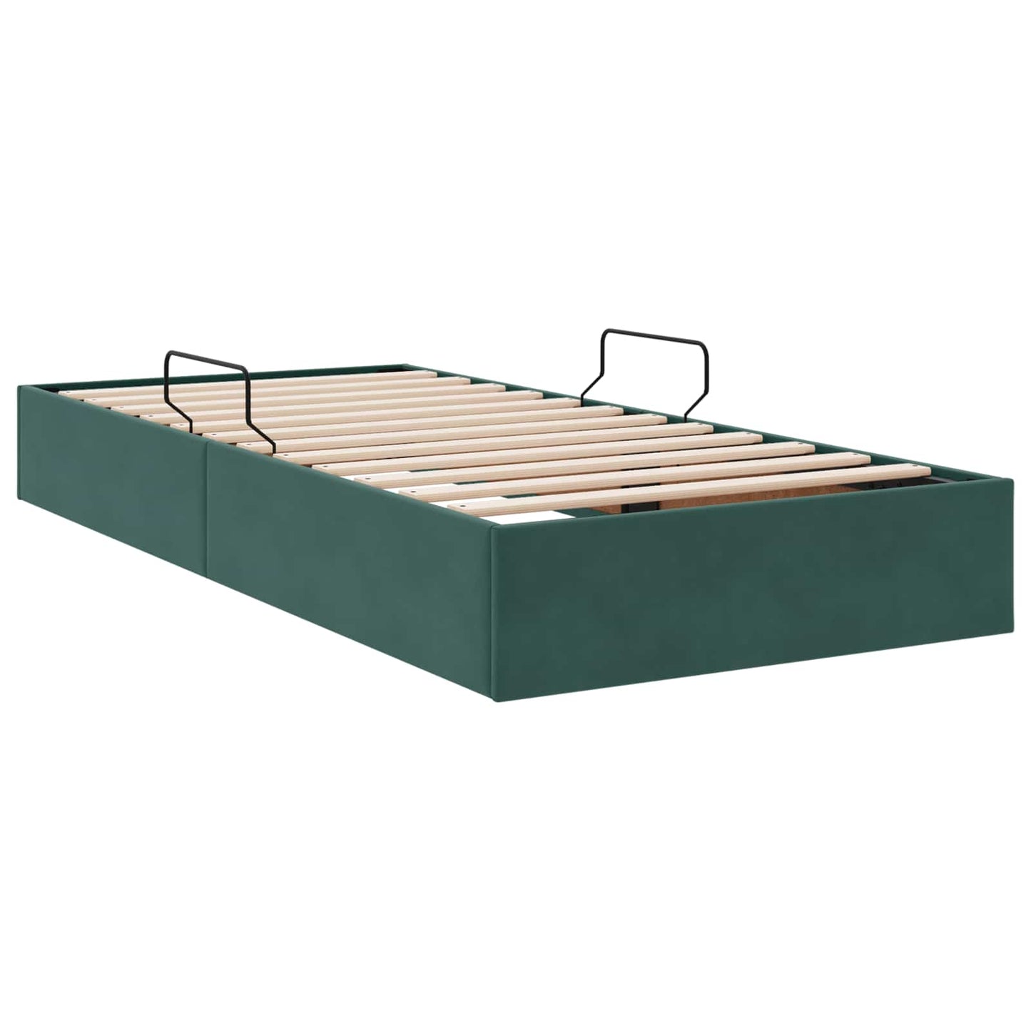 Ottoman Sengestel med opbevaring Mørkegrøn 90 x 190 cm Fløjl