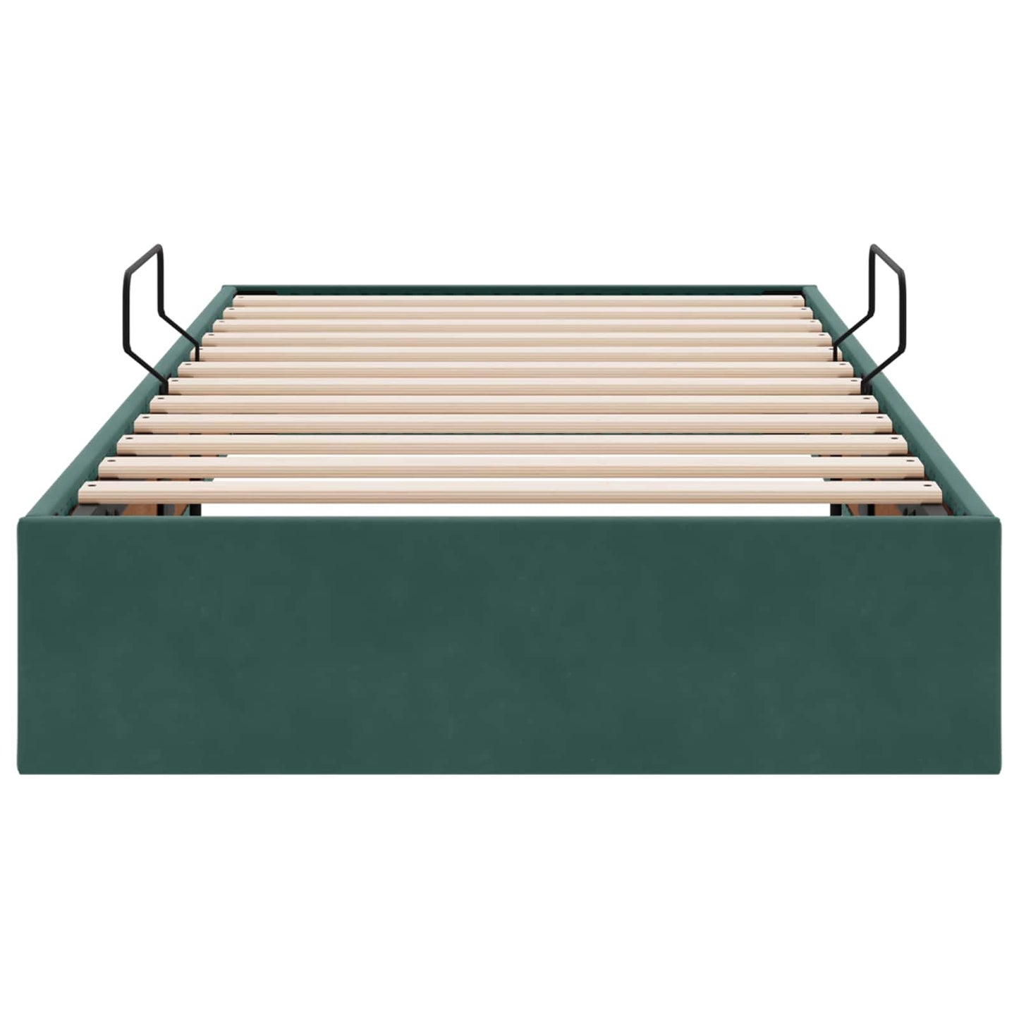 Ottoman Sengestel med opbevaring Mørkegrøn 90 x 190 cm Fløjl