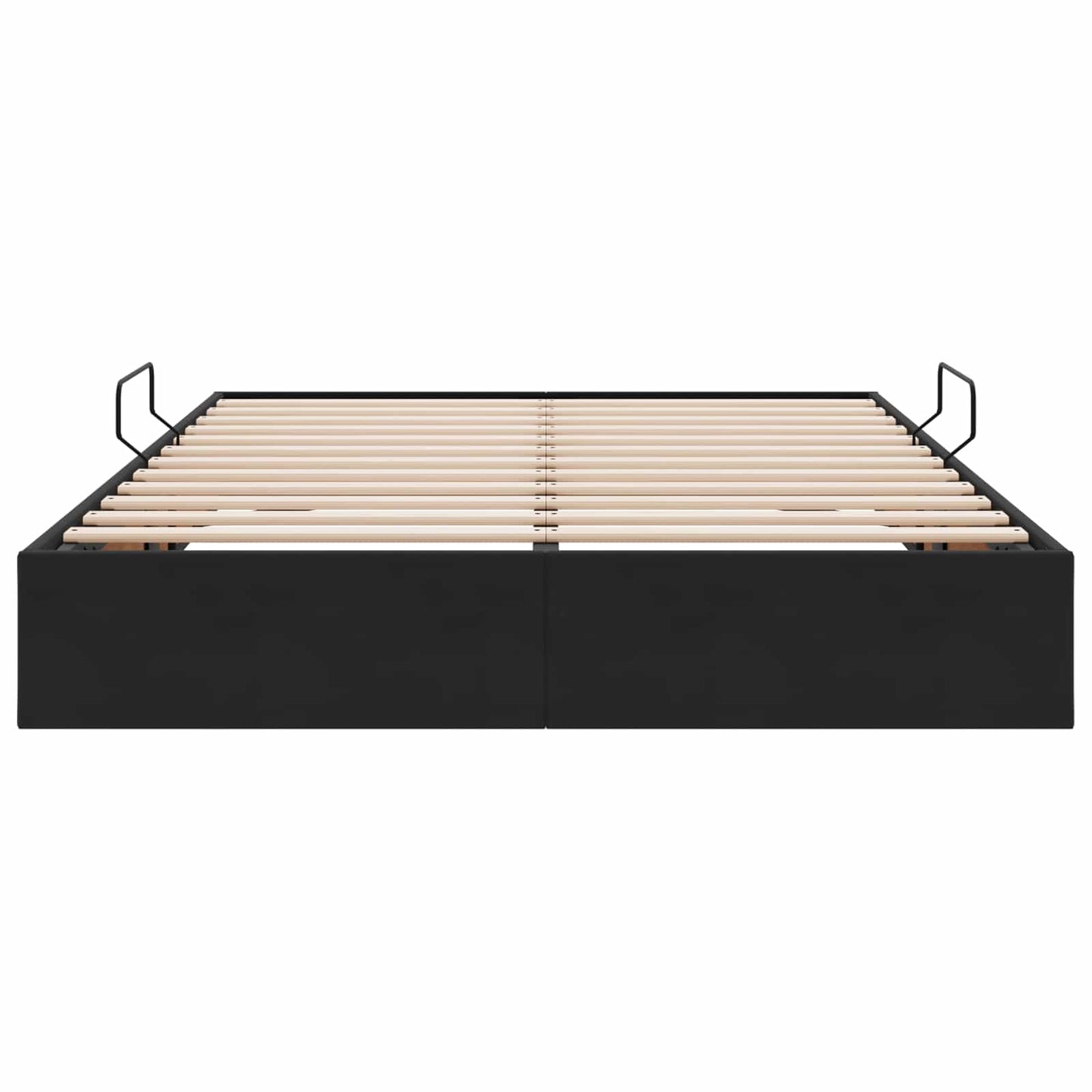 Ottoman Sengestel med opbevaring Sort 140 x 190 cm Fløjl
