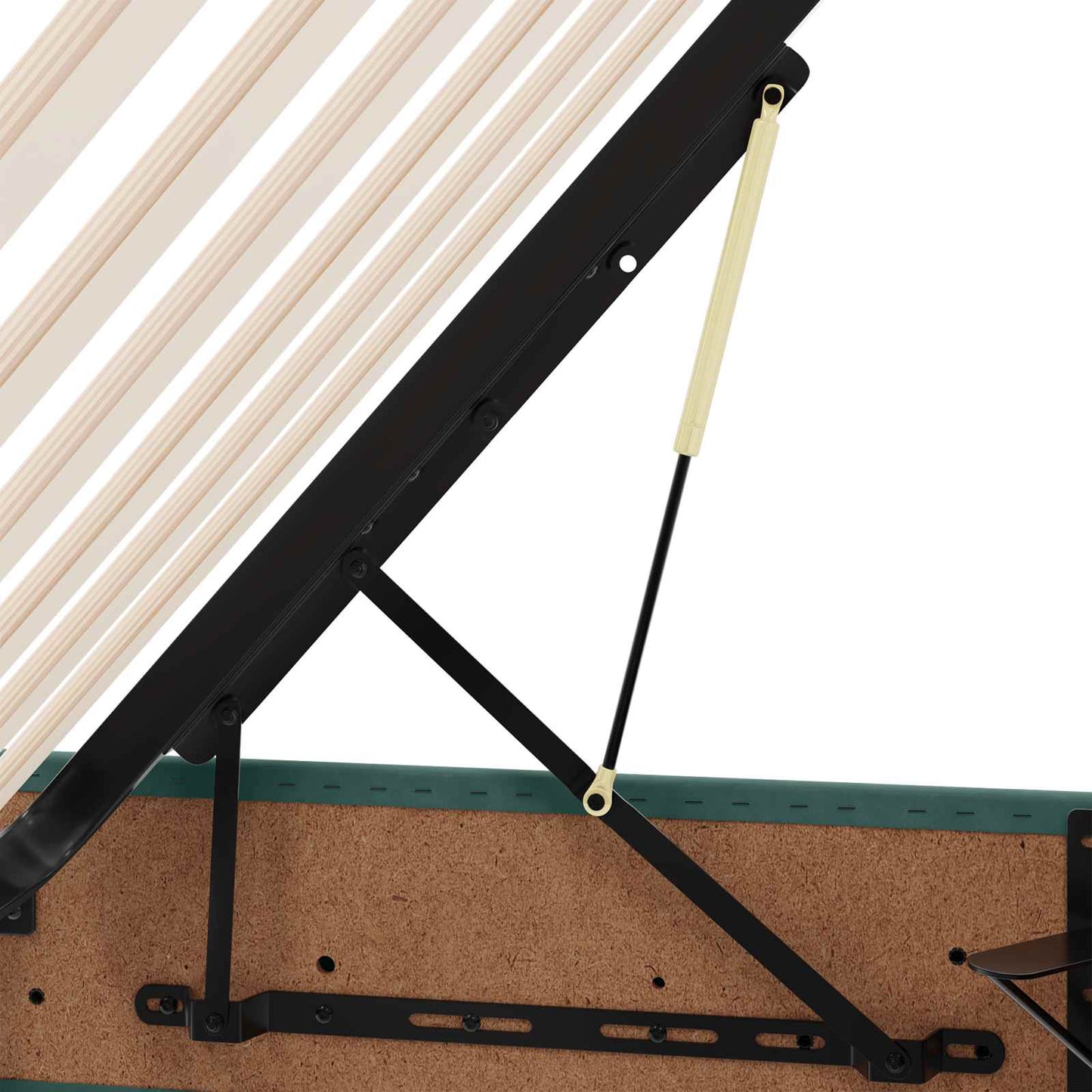 Ottoman Sengestel med opbevaring Mørkegrøn 140 x 190 cm Fløjl