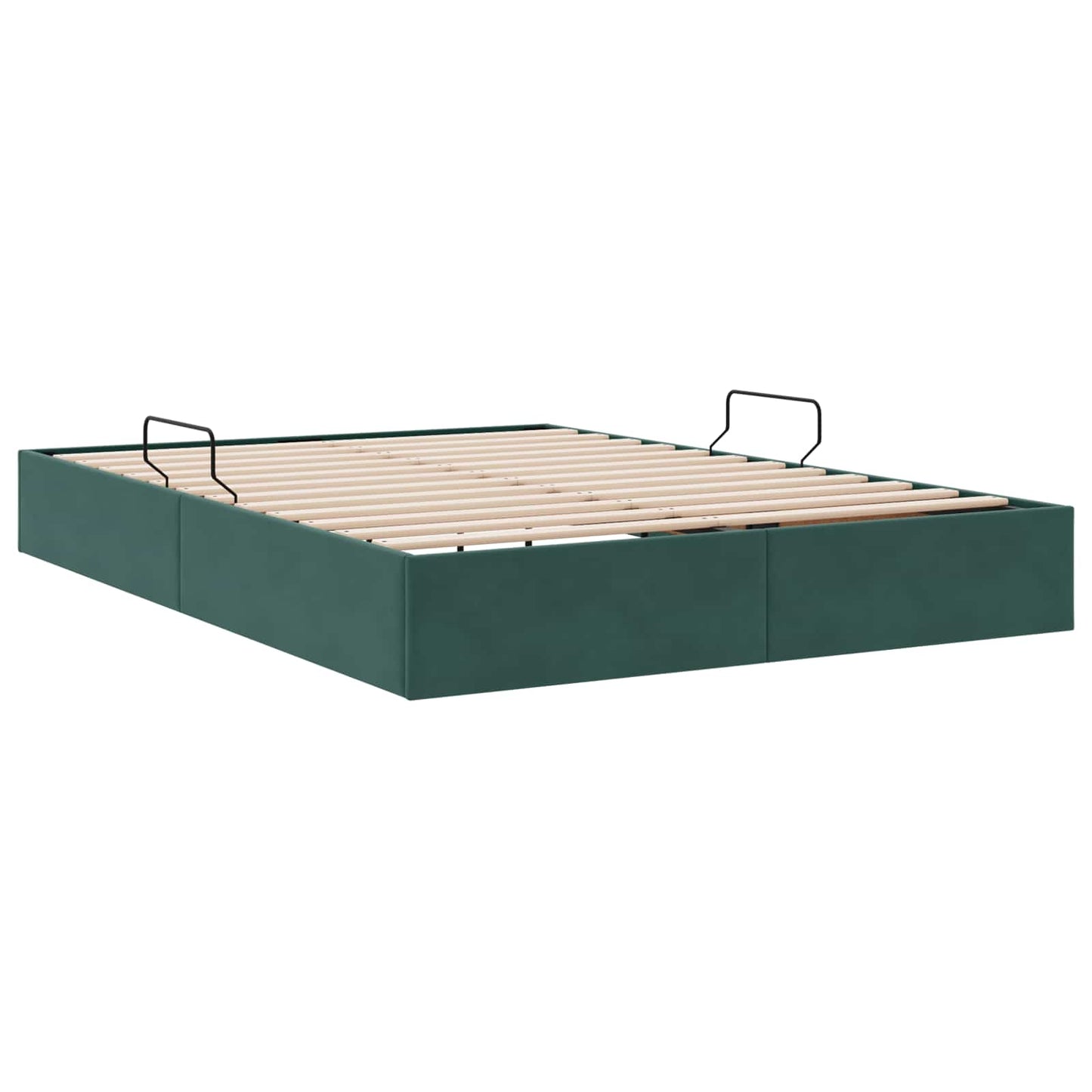 Ottoman Sengestel med opbevaring Mørkegrøn 140 x 190 cm Fløjl