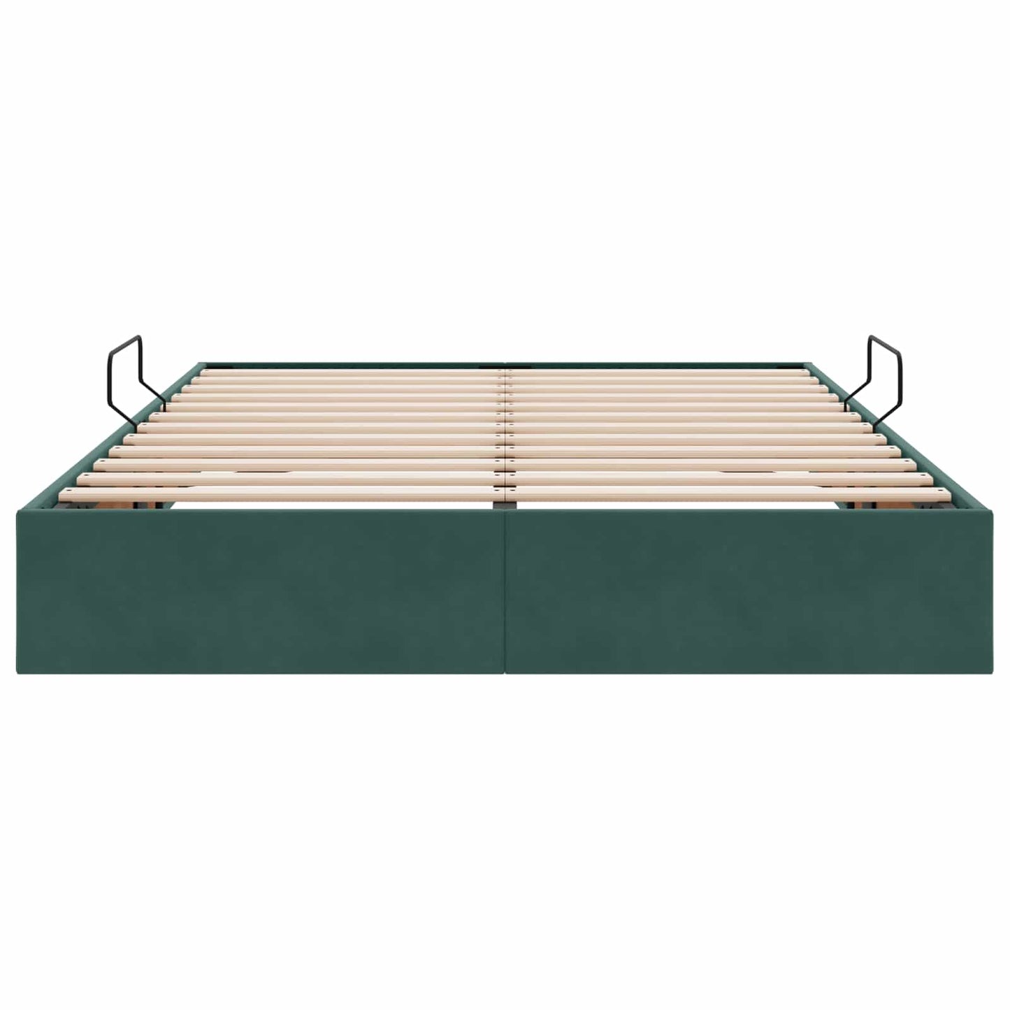 Ottoman Sengestel med opbevaring Mørkegrøn 140 x 190 cm Fløjl