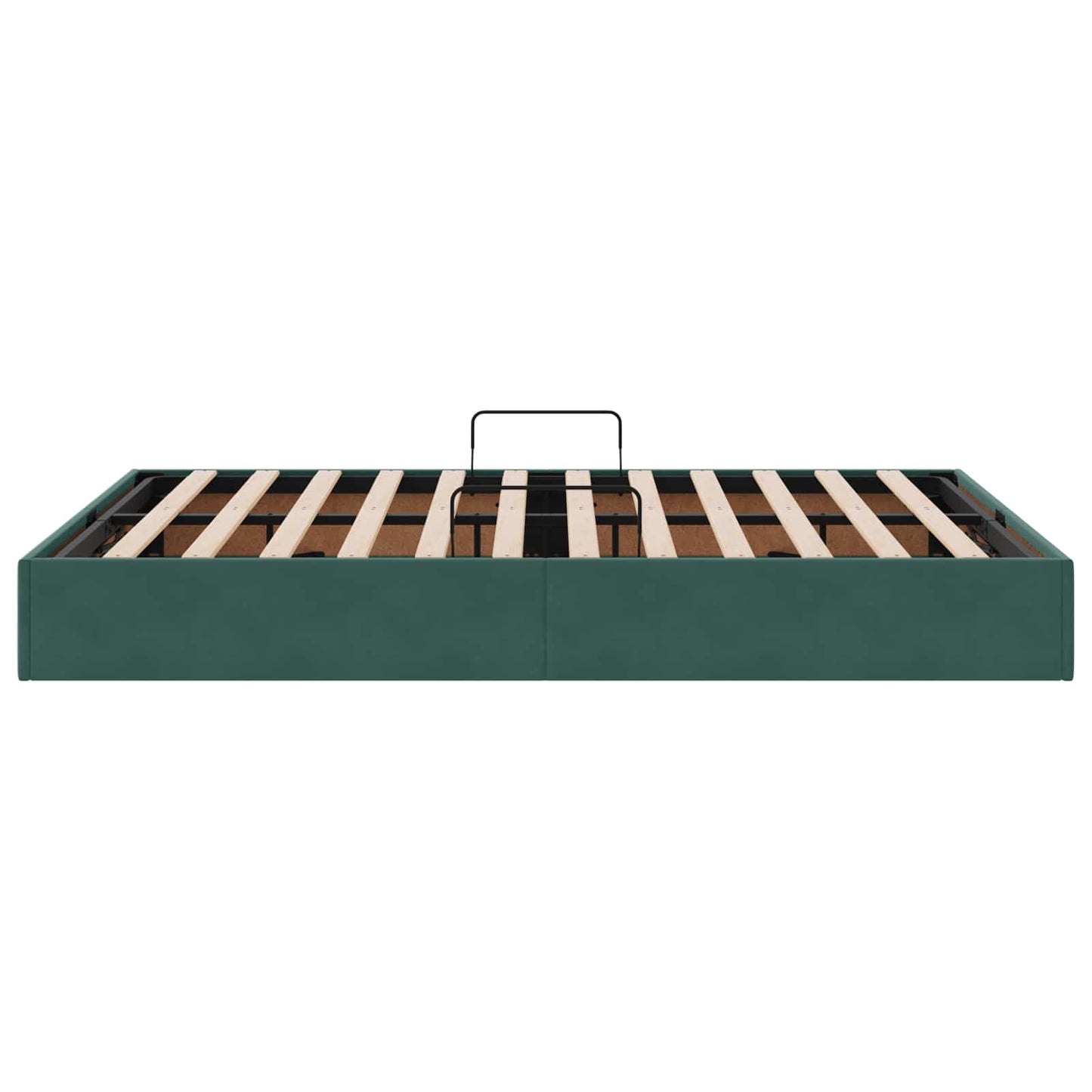 Ottoman Sengestel med opbevaring Mørkegrøn 140 x 190 cm Fløjl
