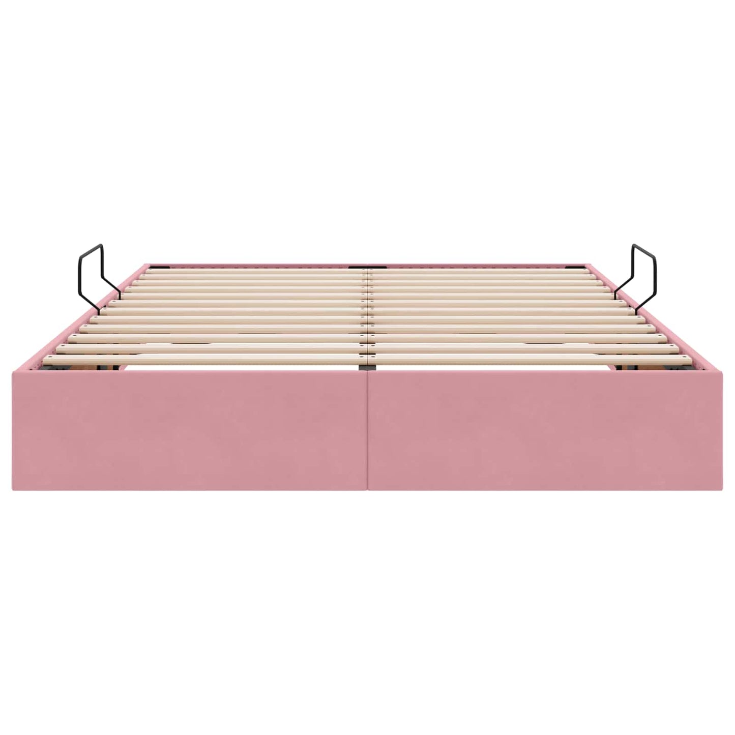 Ottoman Sengestel med opbevaring Lyserød 140 x 190 cm Fløjl