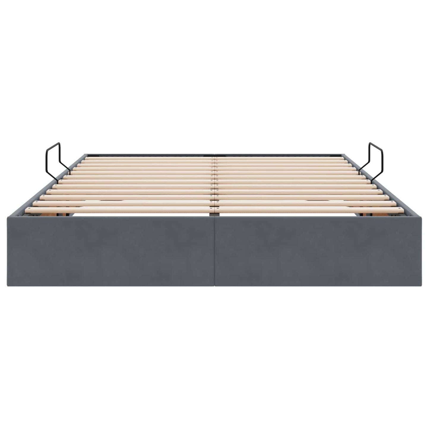 Ottoman Sengestel med opbevaring Mørkegrå 140 x 200 cm Fløjl
