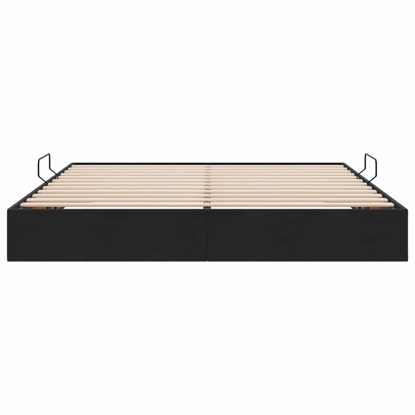 Ottoman Sengestel med opbevaring Sort 160 x 200 cm Fløjl