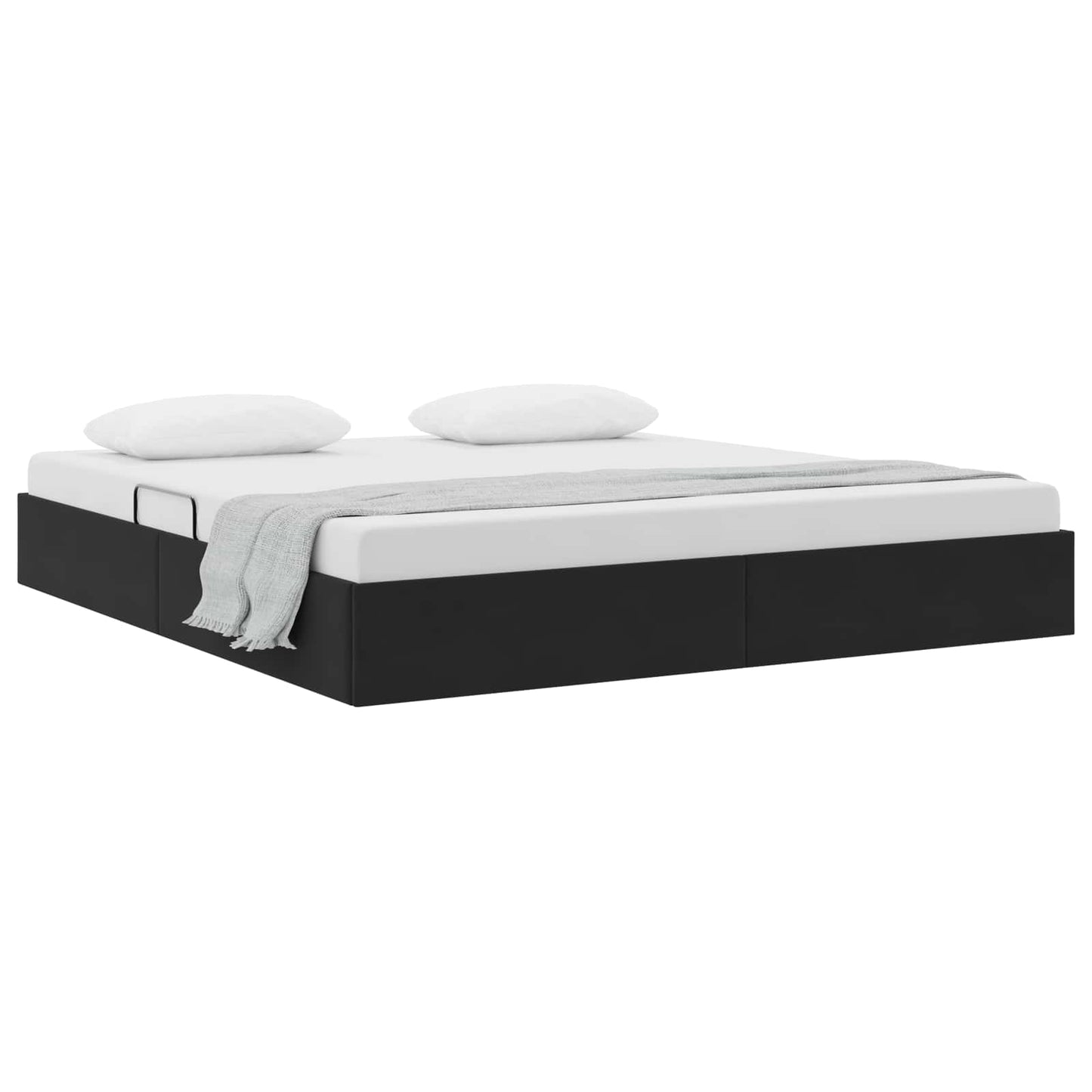 Ottoman Sengestel med opbevaring Sort 160 x 200 cm Fløjl