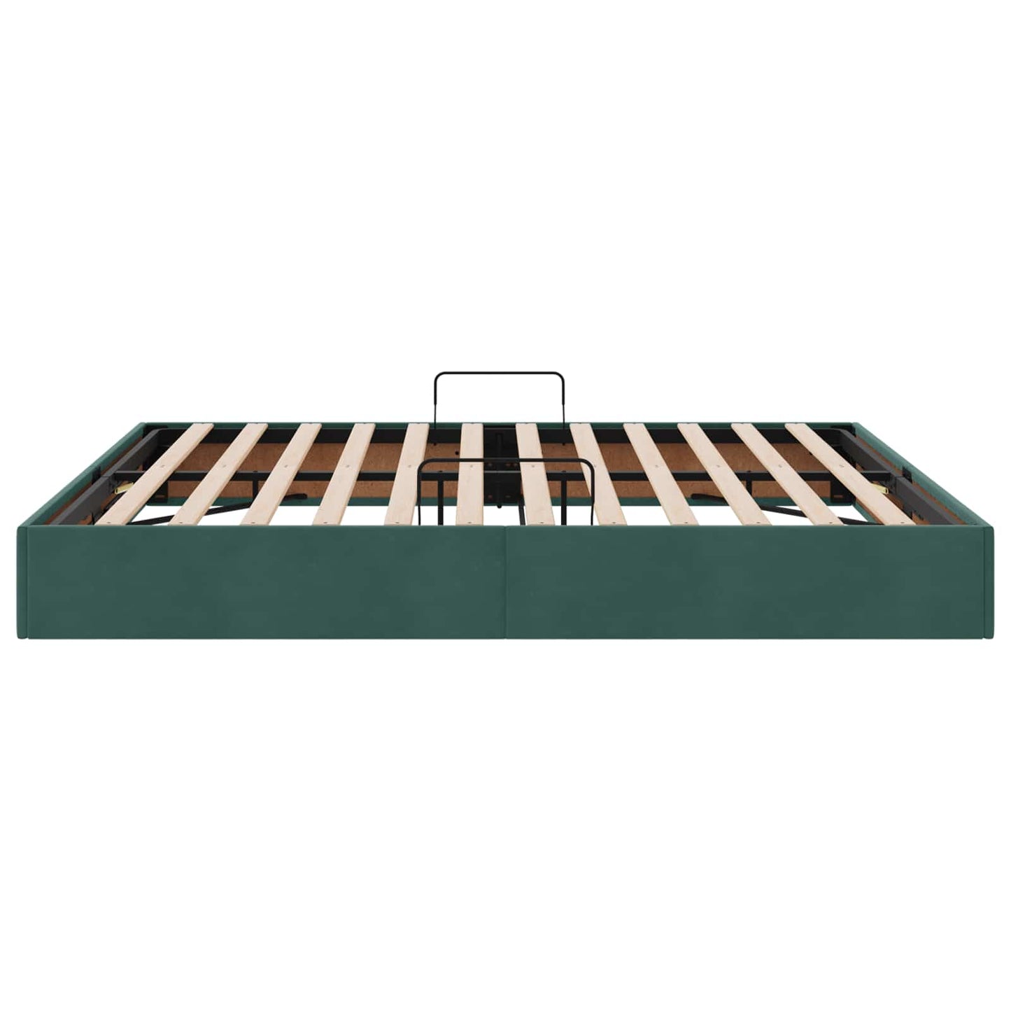 Ottoman Sengestel med opbevaring Mørkegrøn 160 x 200 cm Fløjl