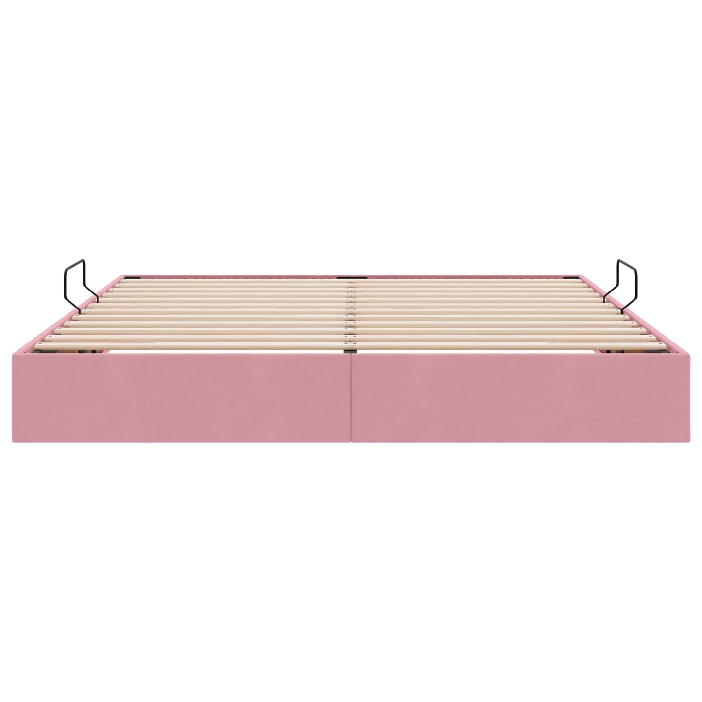 Ottoman Sengestel med opbevaring Lyserød 160 x 200 cm Fløjl
