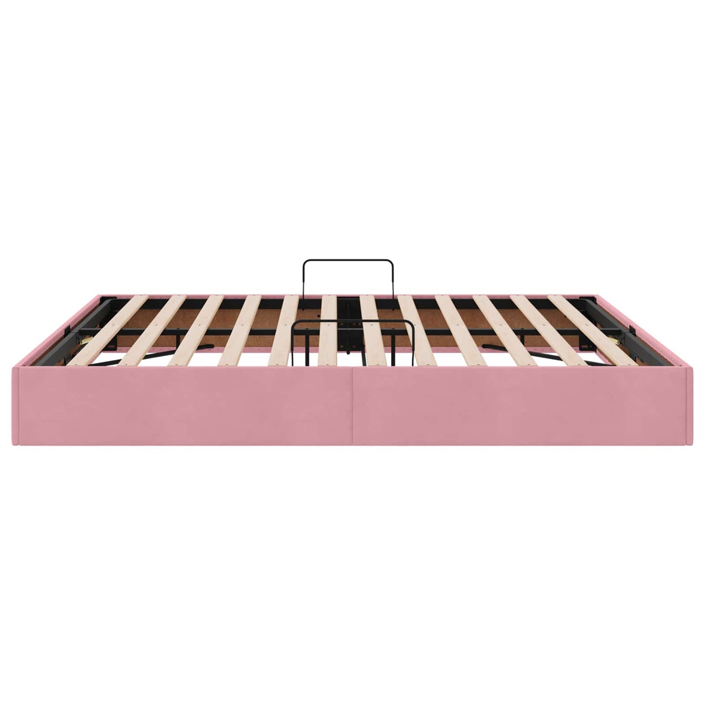 Ottoman Sengestel med opbevaring Lyserød 160 x 200 cm Fløjl