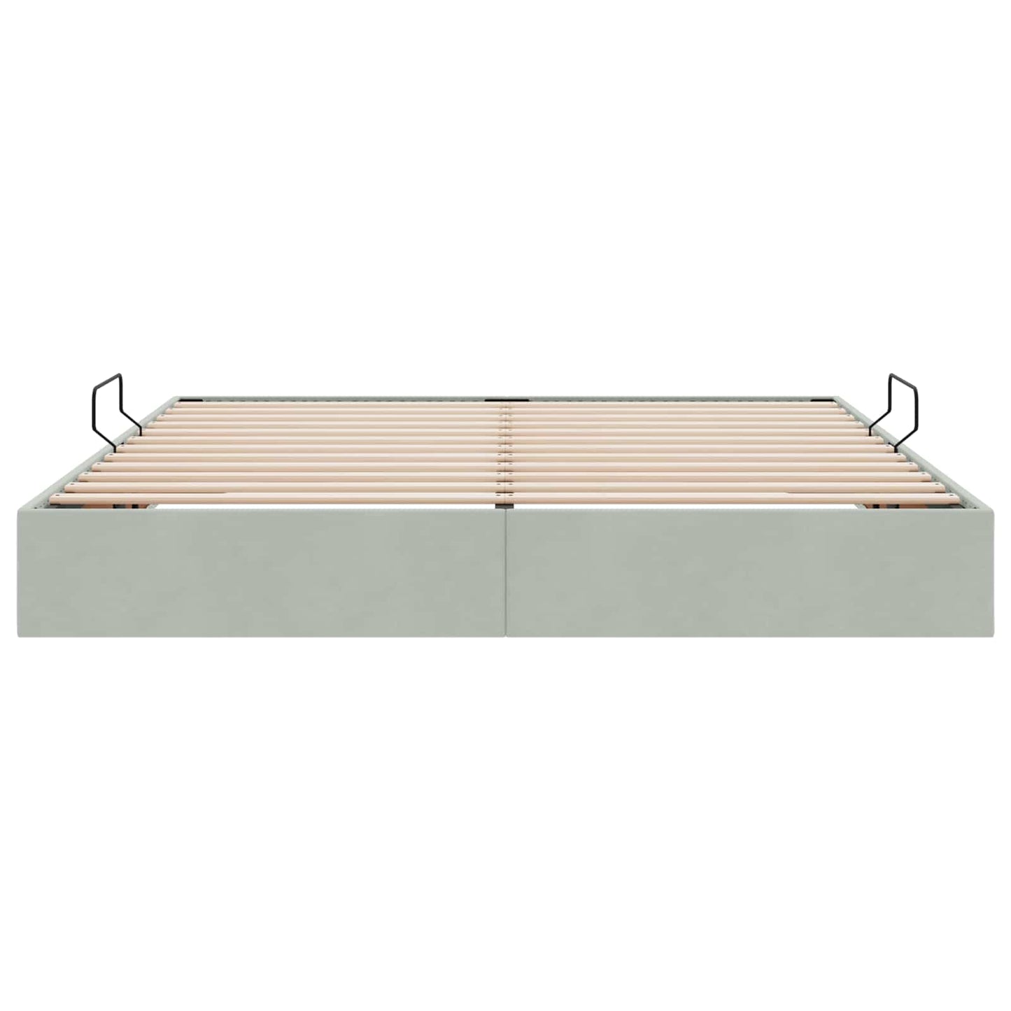 Ottoman Sengestel med opbevaring Lysegrå 180 x 200 cm Fløjl