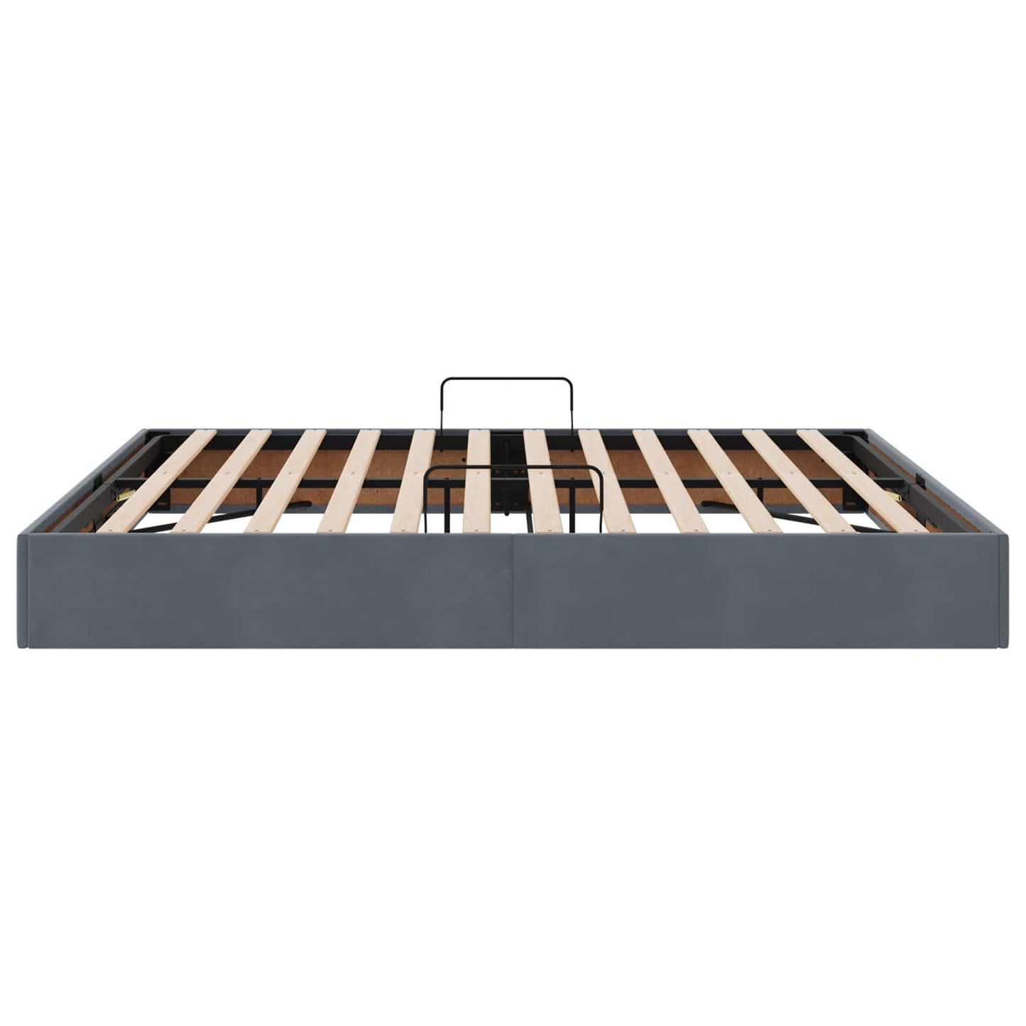 Ottoman Sengestel med opbevaring Mørkegrå 180 x 200 cm Fløjl