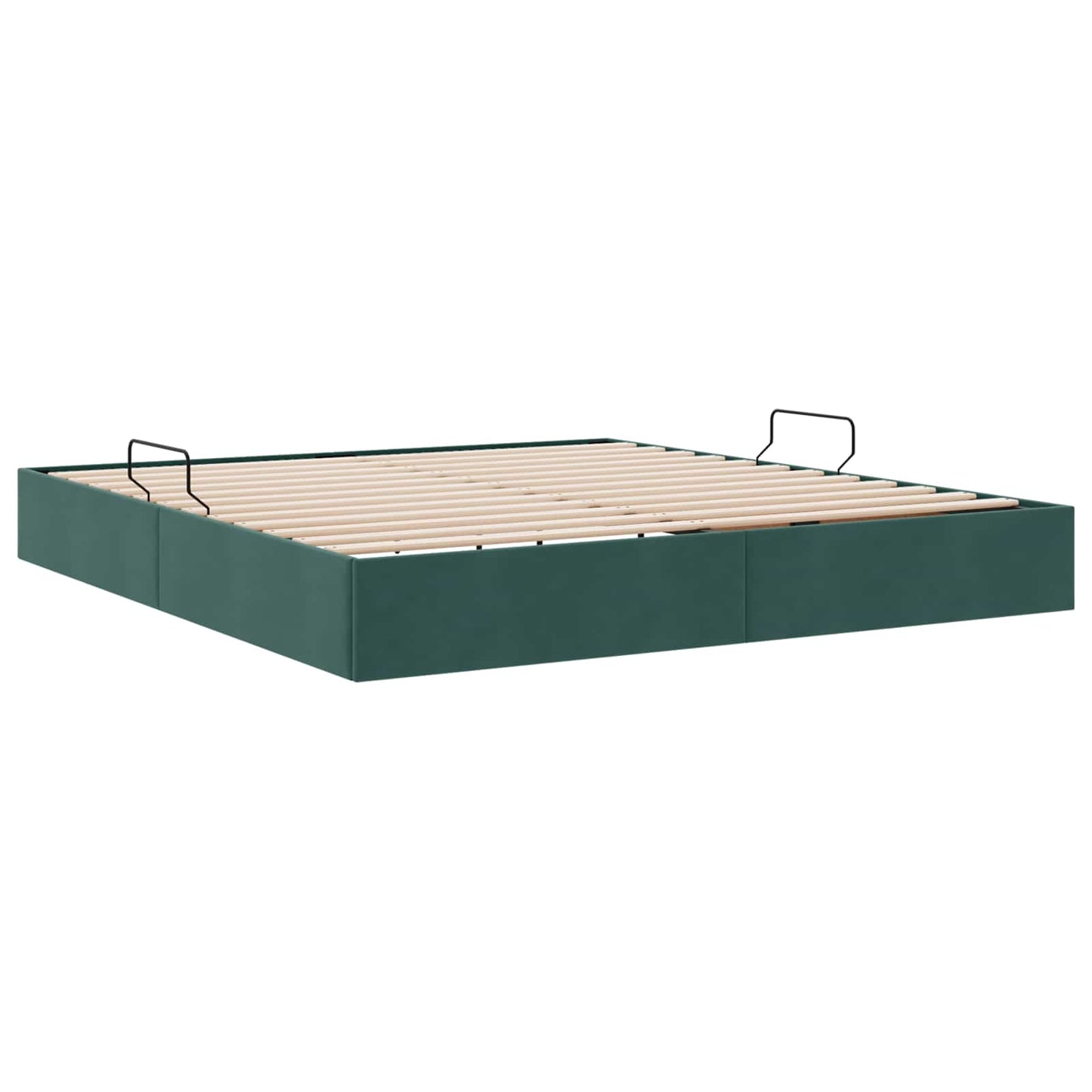 Ottoman Sengestel med opbevaring Mørkegrøn 180 x 200 cm Fløjl
