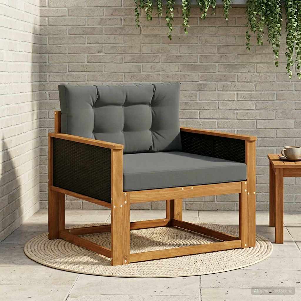 Udendørs Mellem Sofa Massivt Akacietræ Naturfarvet
