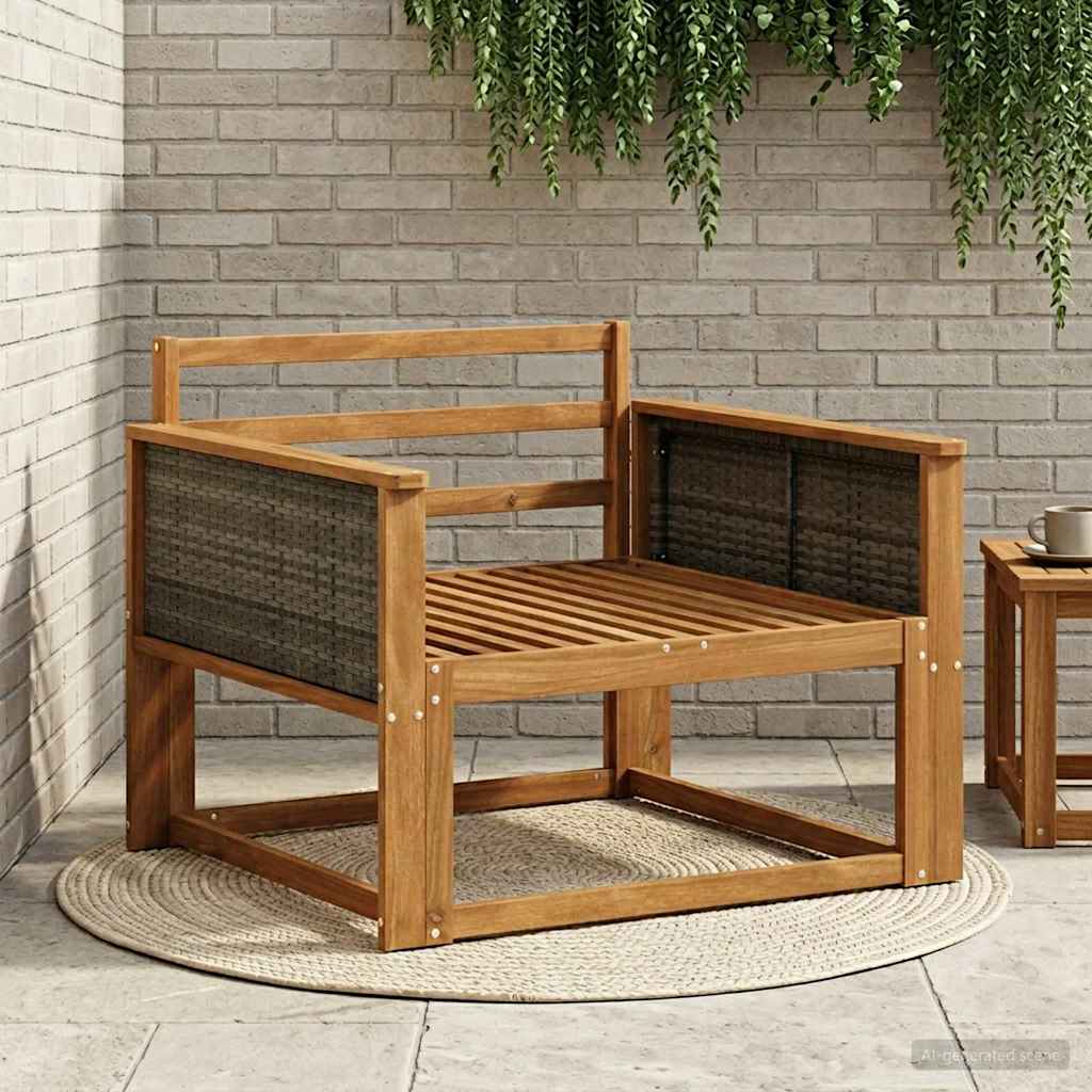 Udendørs Mellem Sofa Massivt Akacietræ Naturfarvet
