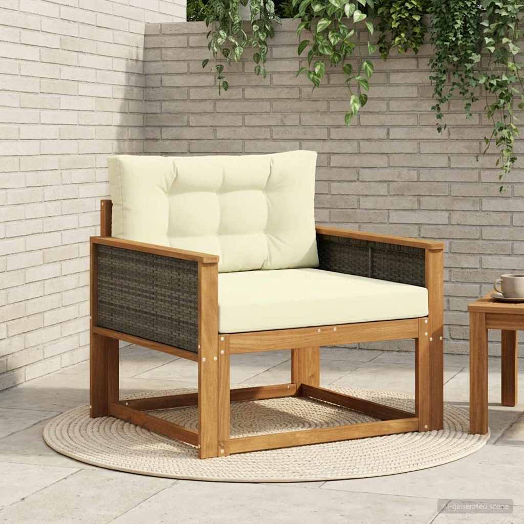 Udendørs Mellem Sofa Massivt Akacietræ Naturfarvet